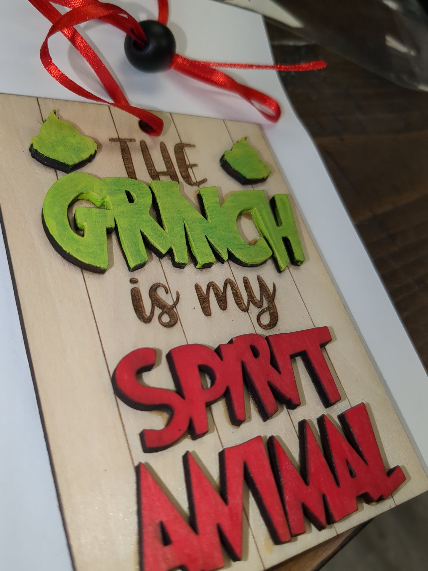 Ornament or car charm "The Grinch is My Spirit Animal"