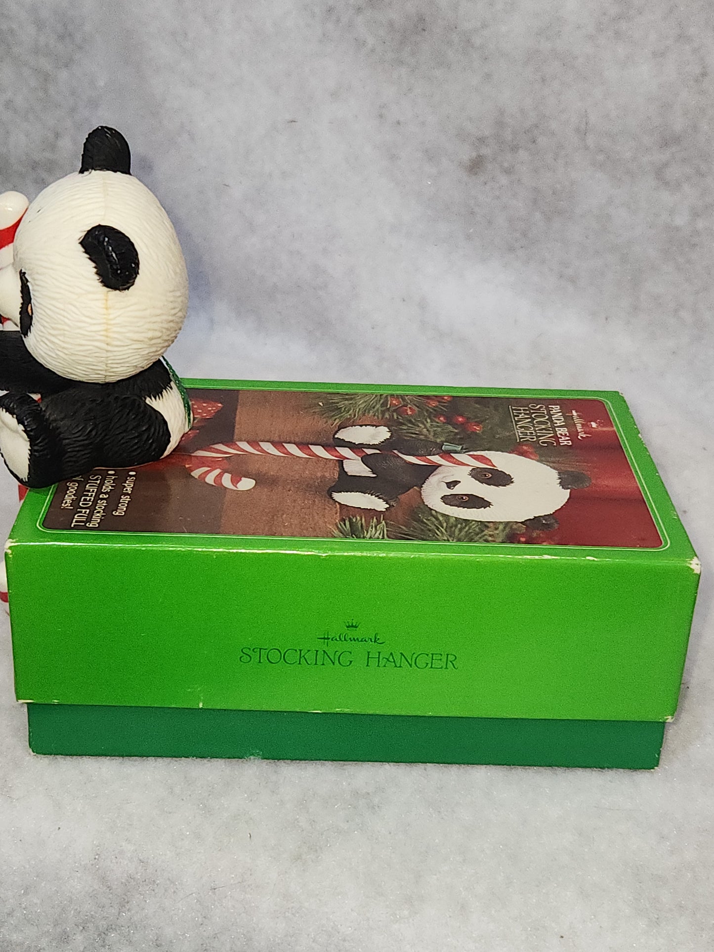 Vintage Hallmark Christmas Stocking Hanger Holder Panda Bear 1981 sh249