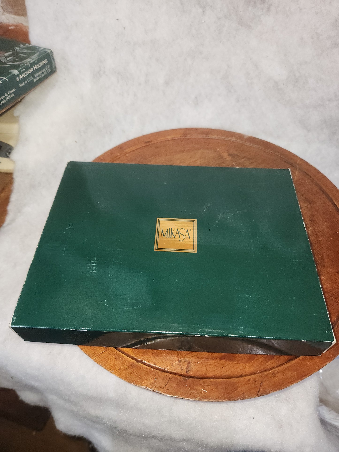 Mikasa Christmas Nativity display platter, trinket Dish, plaque crystal 9" x 7"