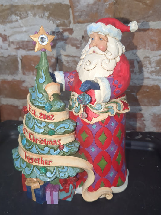 Jim Shore Heartwood Creek 15th Anniversary Santa With Tree Figurine 4059000r