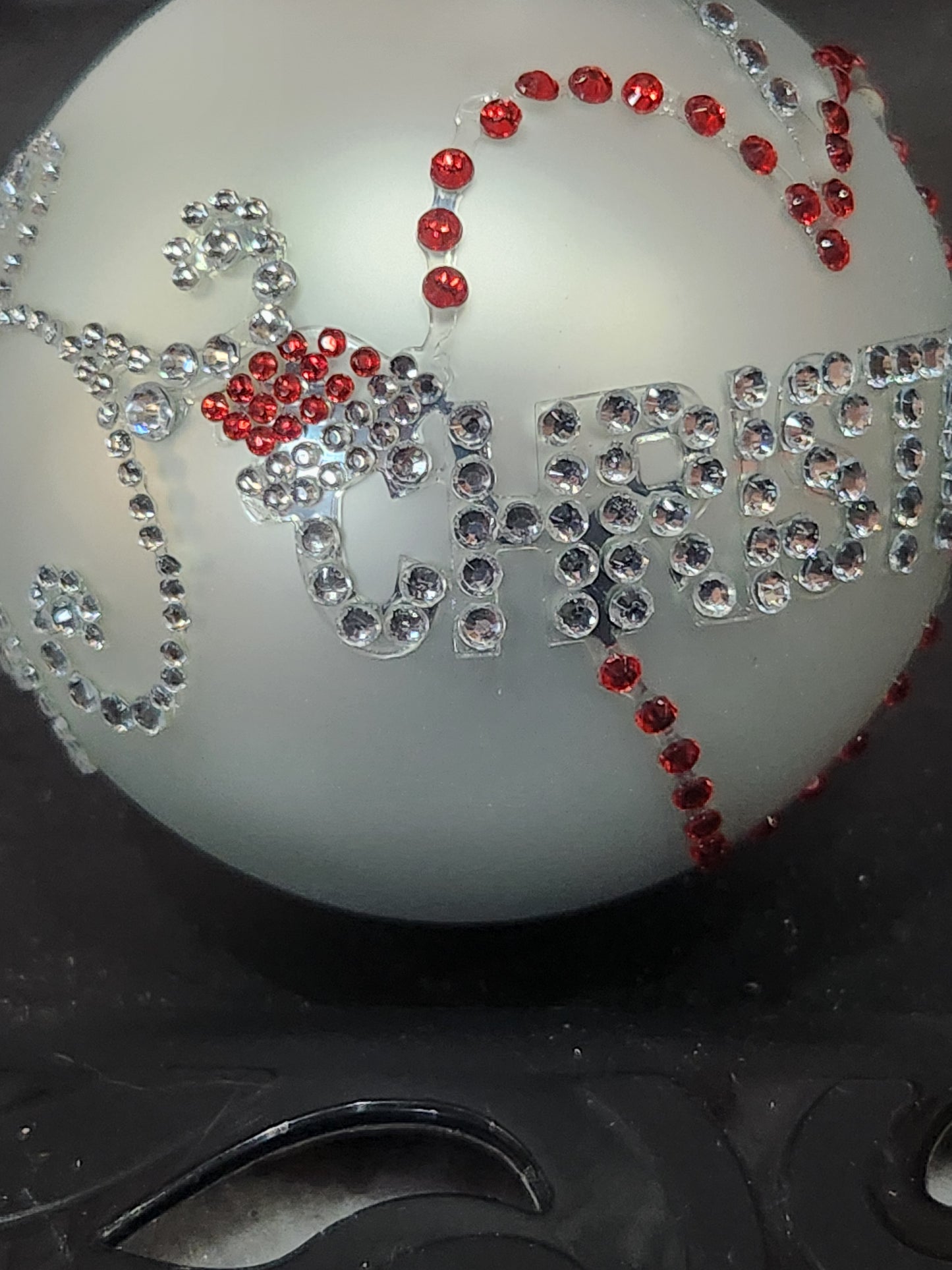 I love Christmas Bling by Krebs glass Chrristmas ornament