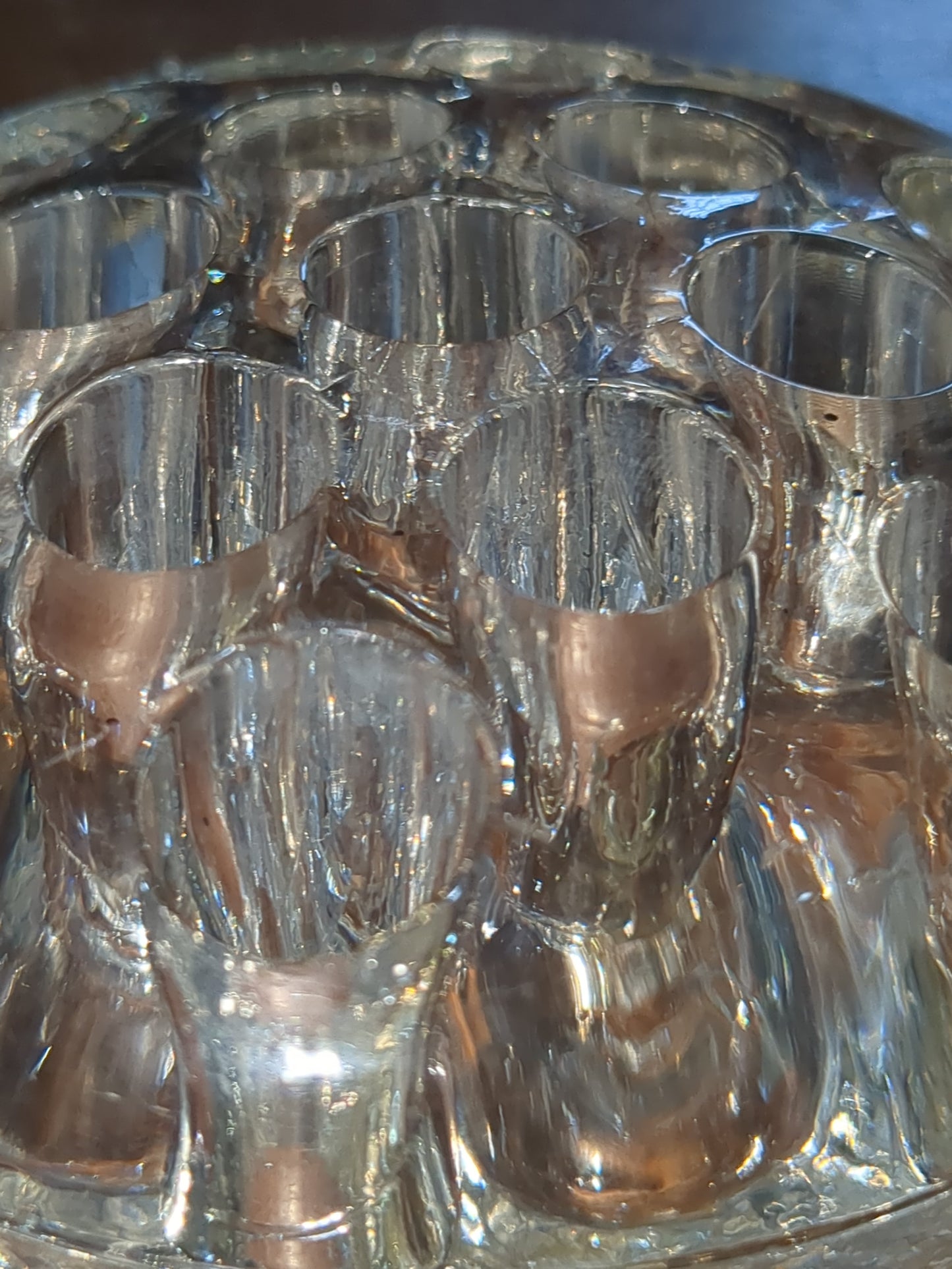 Vintage Clear Glass Flower Frog Planter 13 Holes 4"x1.25" g256