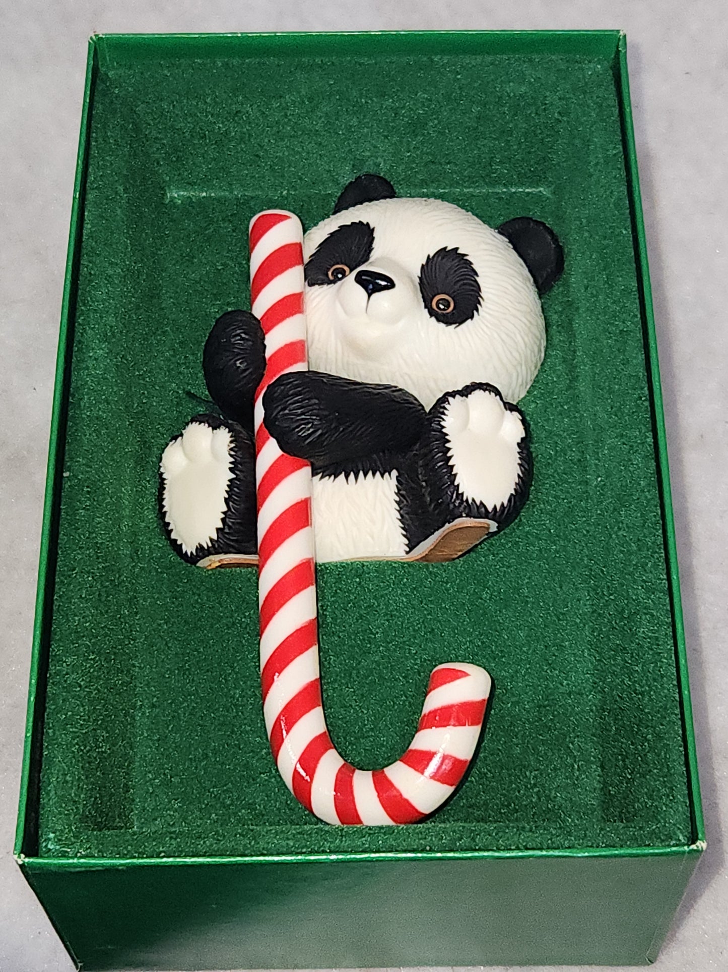 Vintage Hallmark Christmas Stocking Hanger Holder Panda Bear 1981 sh249