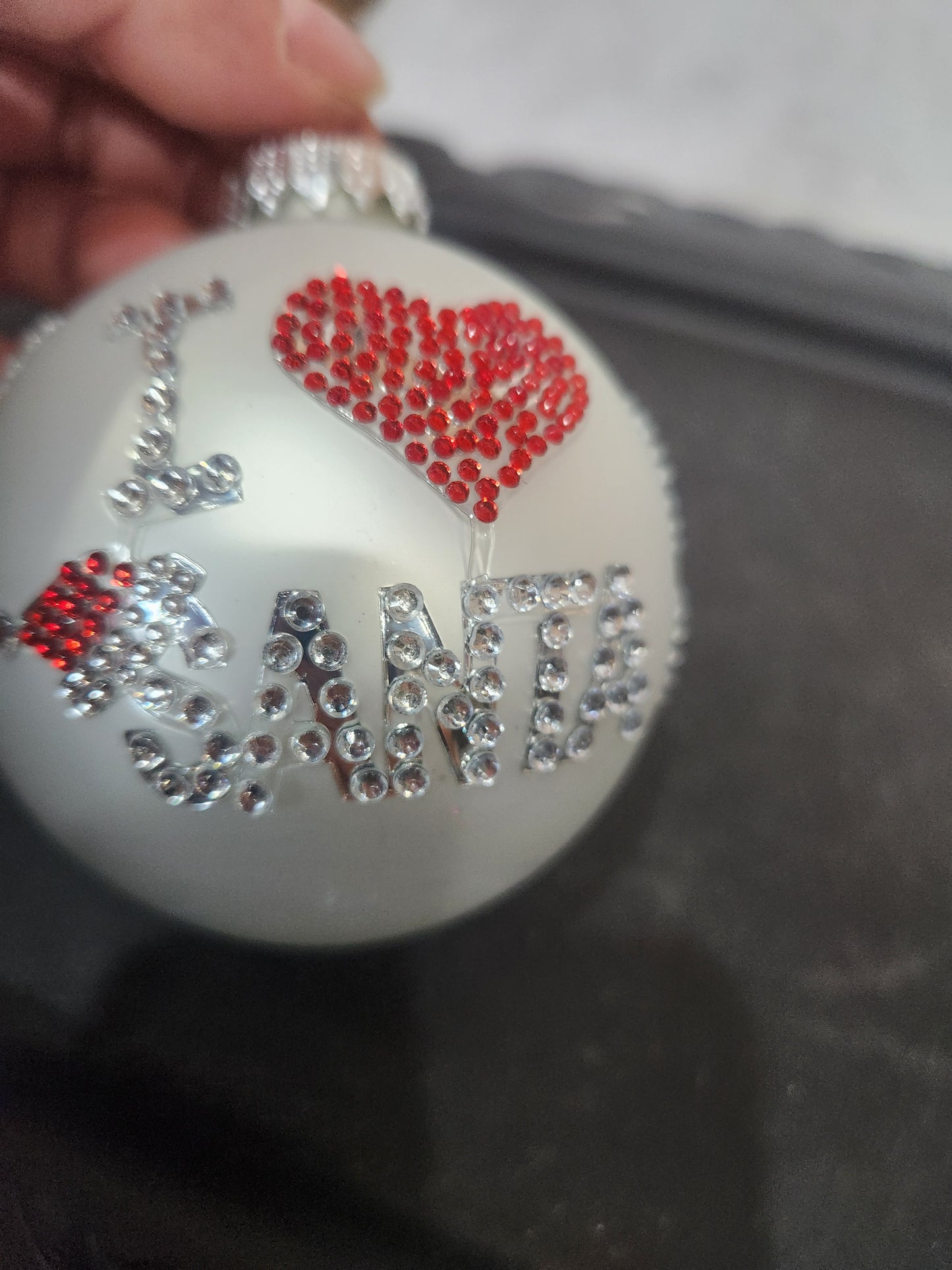 I love Santa Bling by Krebs glass Chrristmas ornament