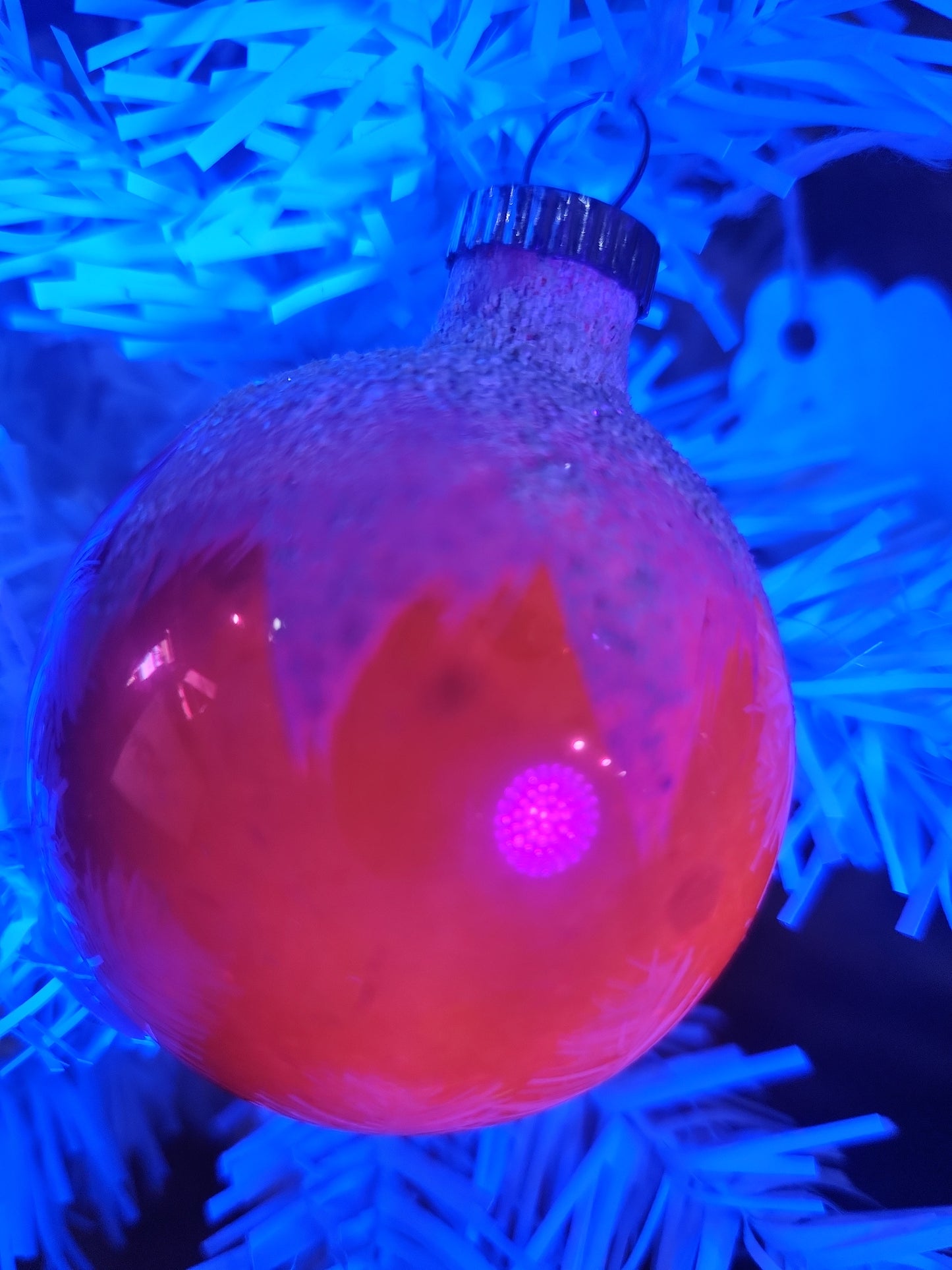 Vintage Shiny Brite Mercury Glass Snow Capped Pink Ornament Ornament sb3