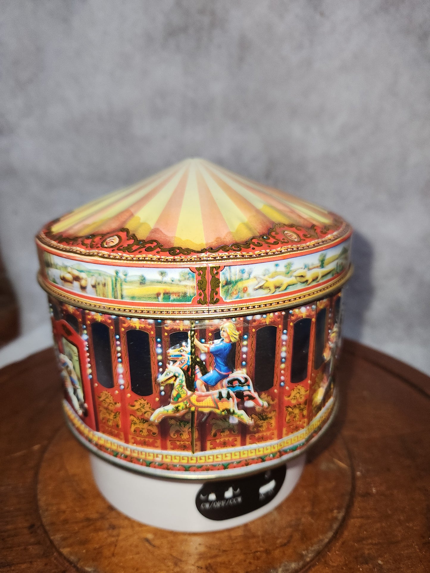 Vintage Churchill's of London Carousel Circus Animals Tin England tin445