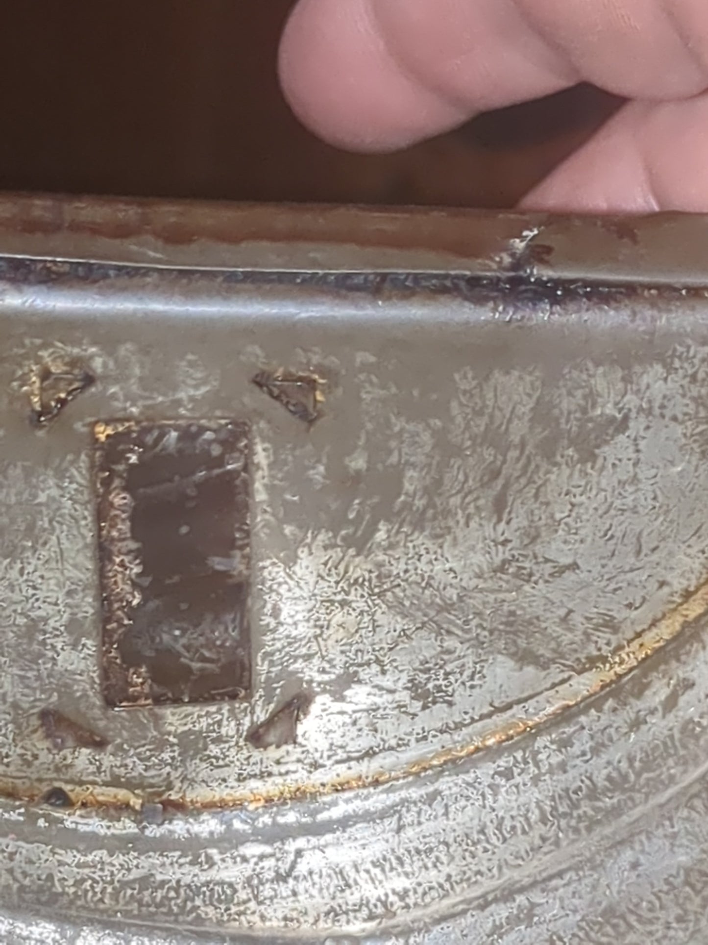 1890's Hinged Bread Pan Viewing Window round bread roll mould loaf baking pan pudding pan antique kit893