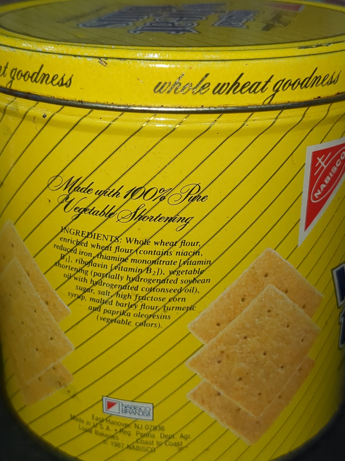 Vintage 1987 Nabisco Original Wheat Thins Snack Cracker Tin 13oz Limited Edition tin900