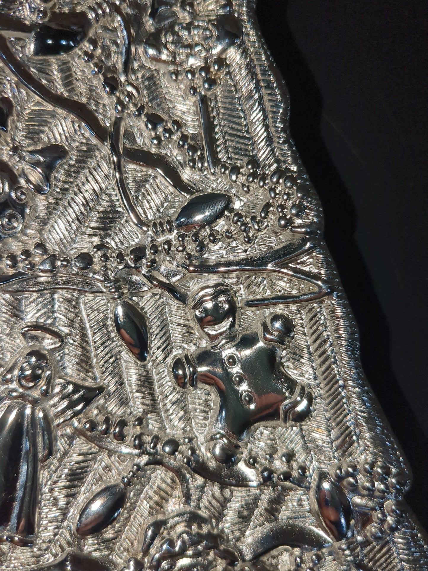 Vintage Gorham Silver Tone Metal Christmas Tree Treat dish