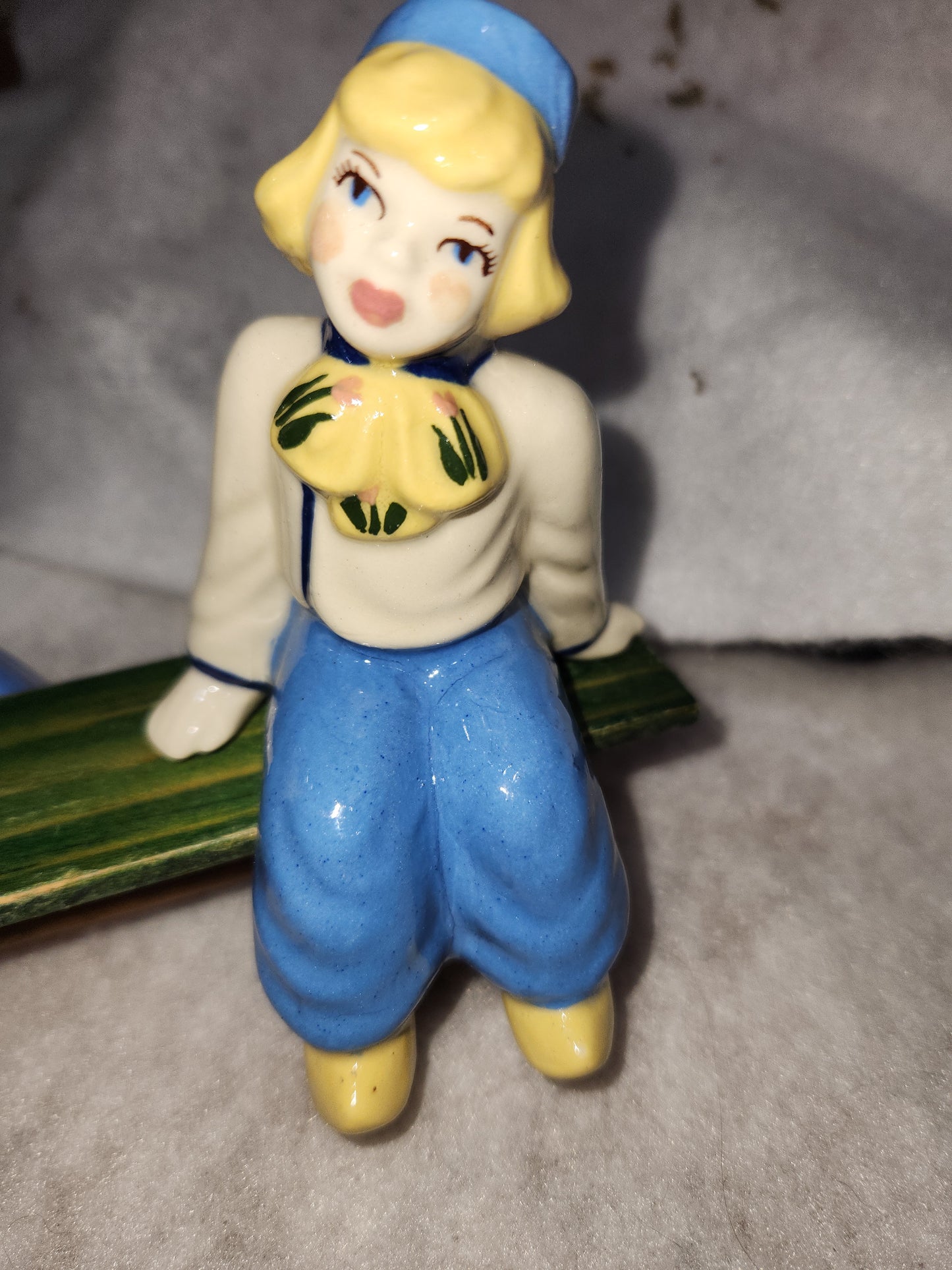 Vintage Ceramic Arts Studio Madison Wis Dutch Boy & Girl Shelf Sitters 4” Tall dut1