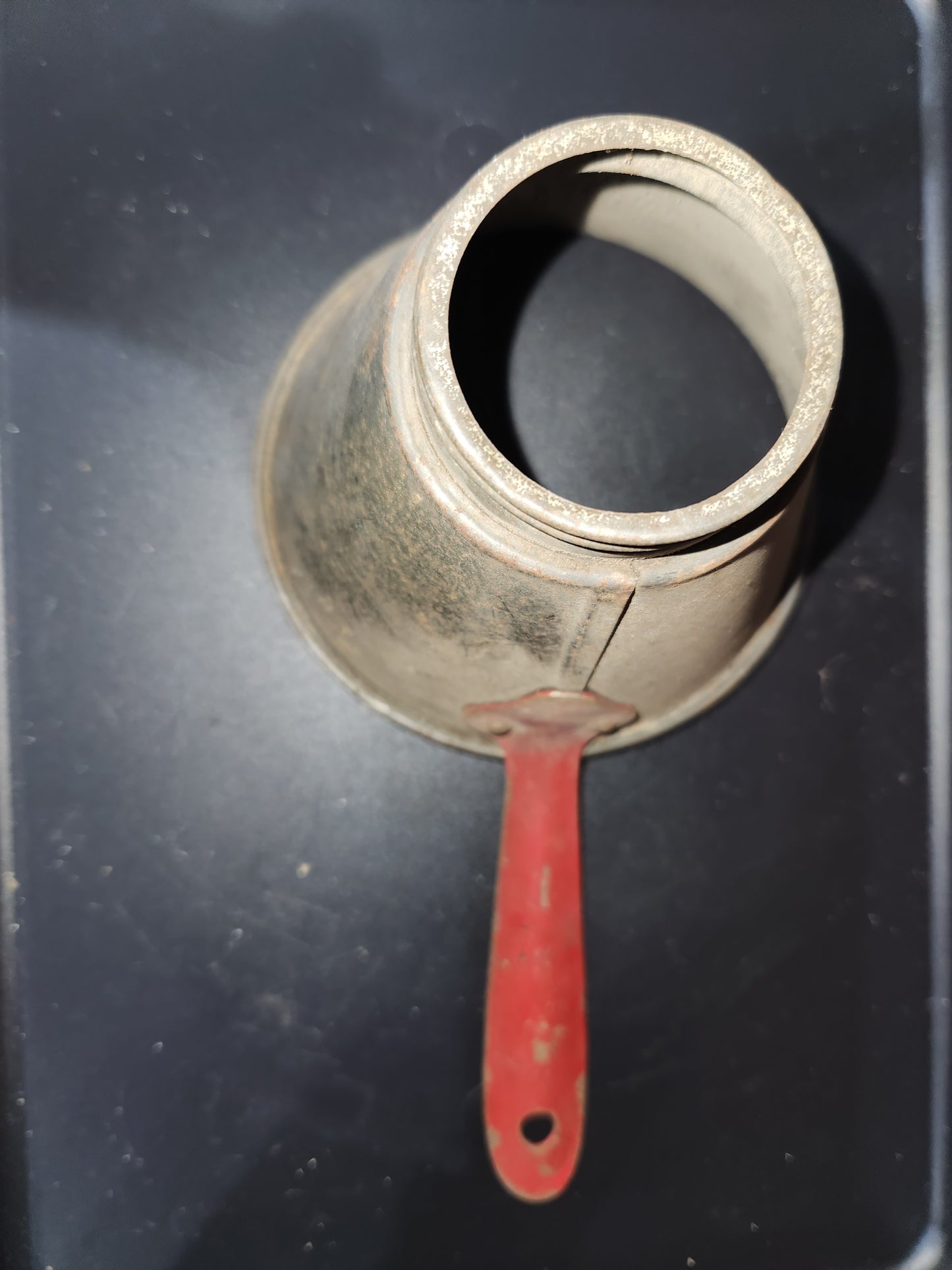 Antique Nesco Funnel 1 Pint Strainer Measure Dipper Jar Filler Red Handle alu300