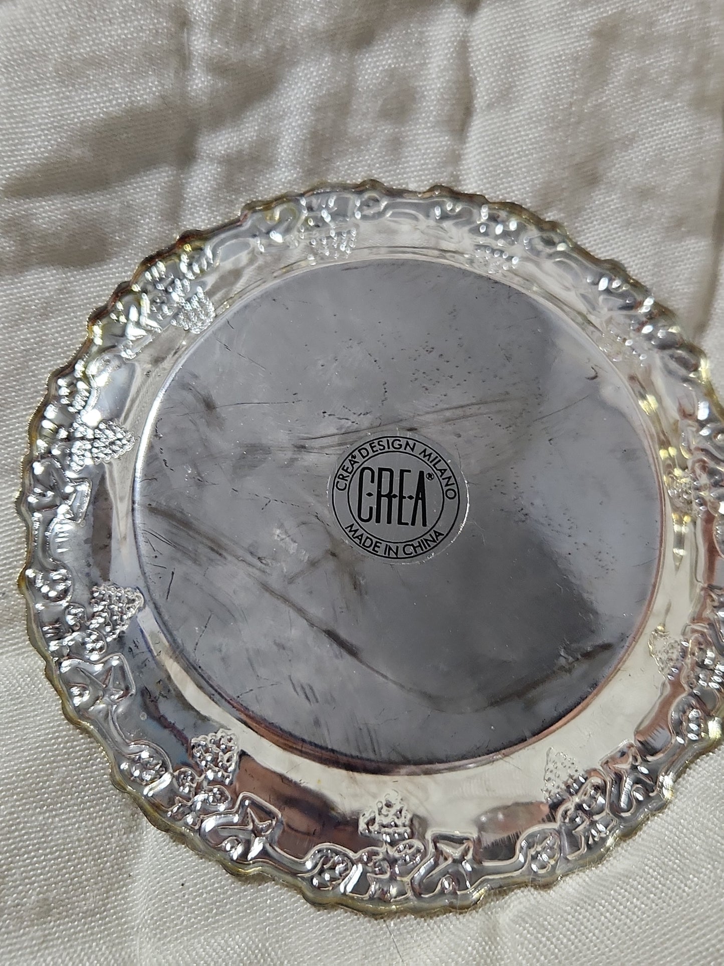 Vintage Set Of 4 Crea Milano Design silver-plated coaster set MCM
