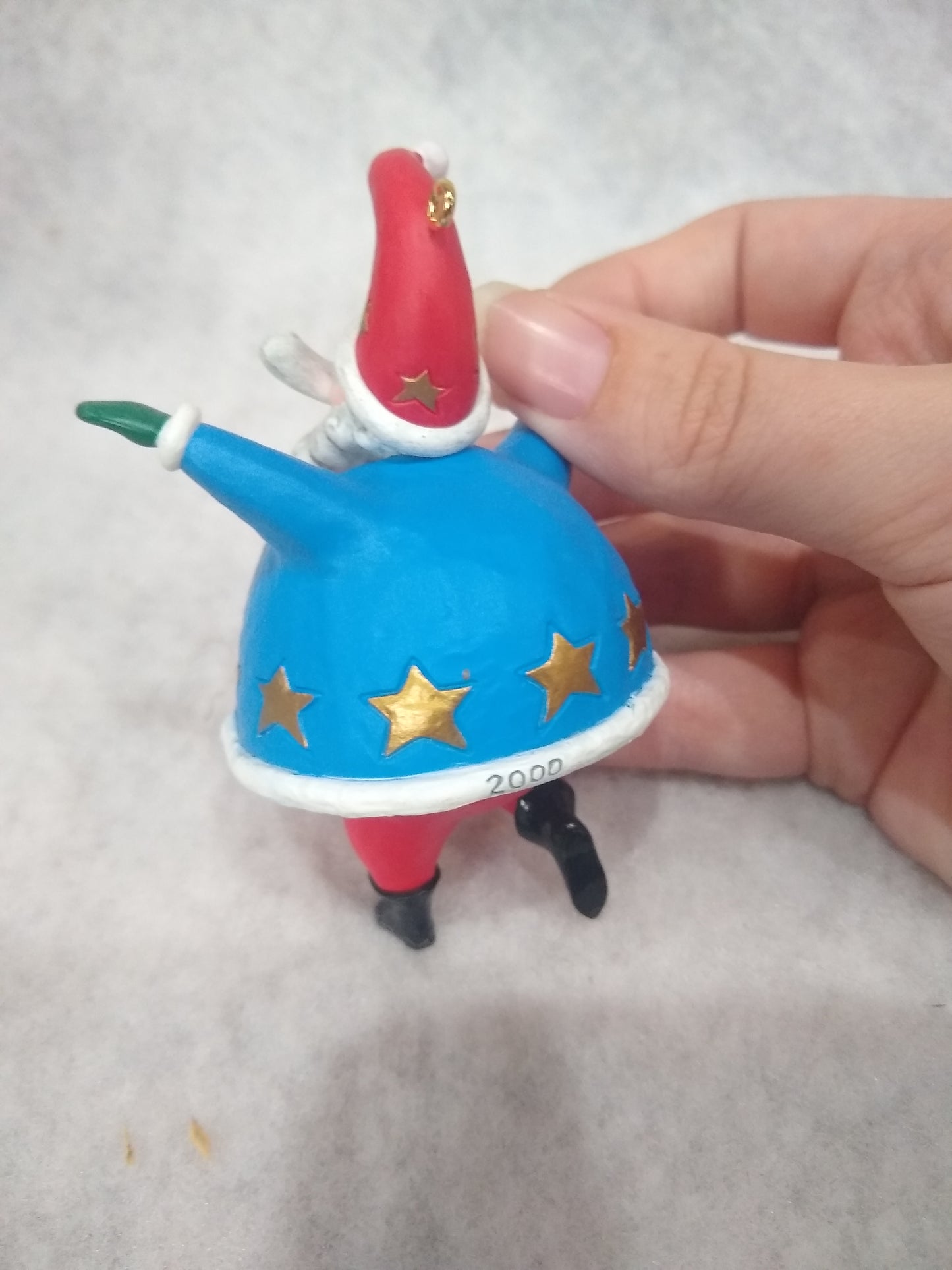 Vintage 2000 Hallmark Christmas Ornament Hooray for the U.S.A. Patriotic Santa h917