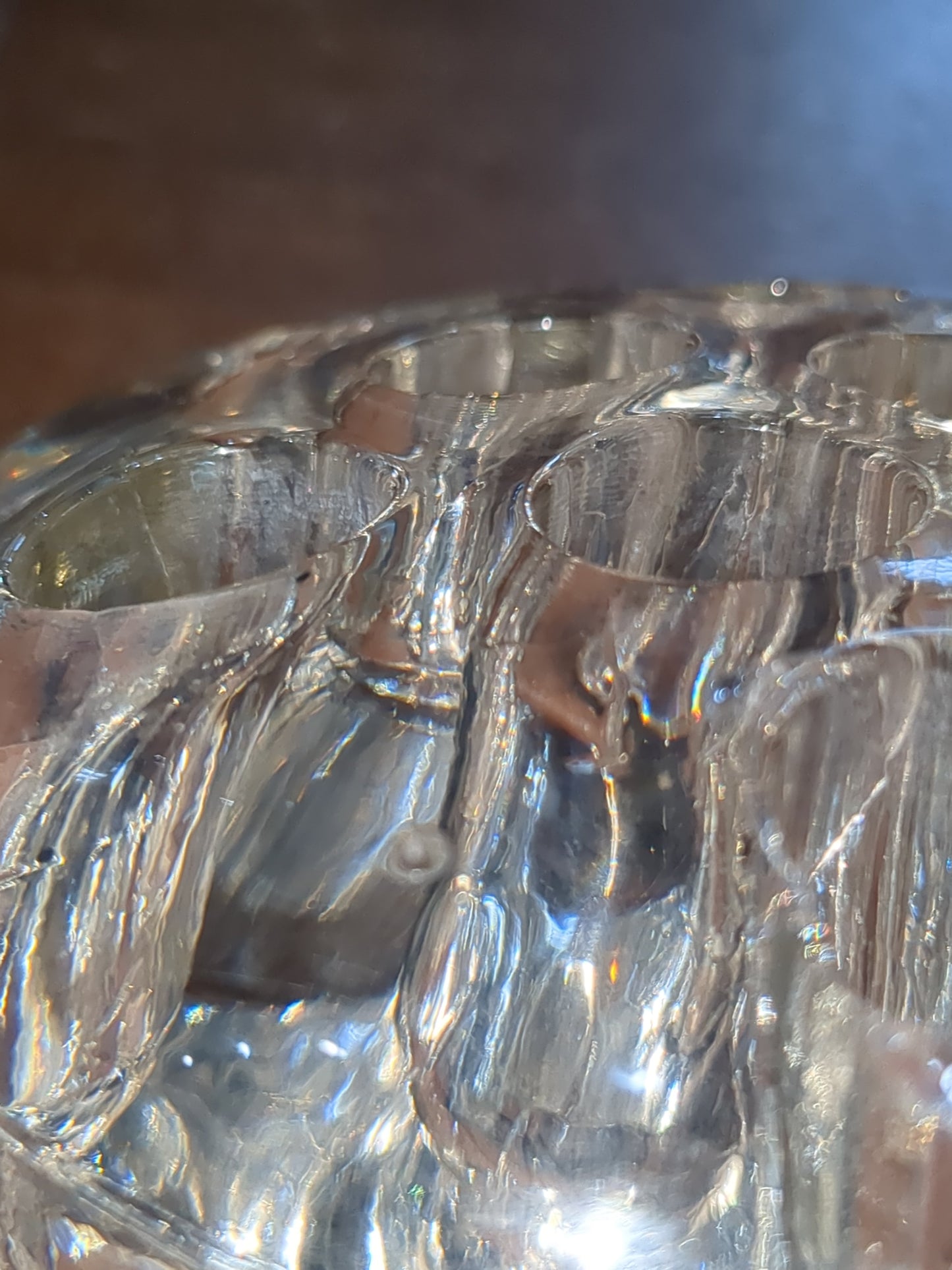 Vintage Clear Glass Flower Frog Planter 13 Holes 4"x1.25" g256