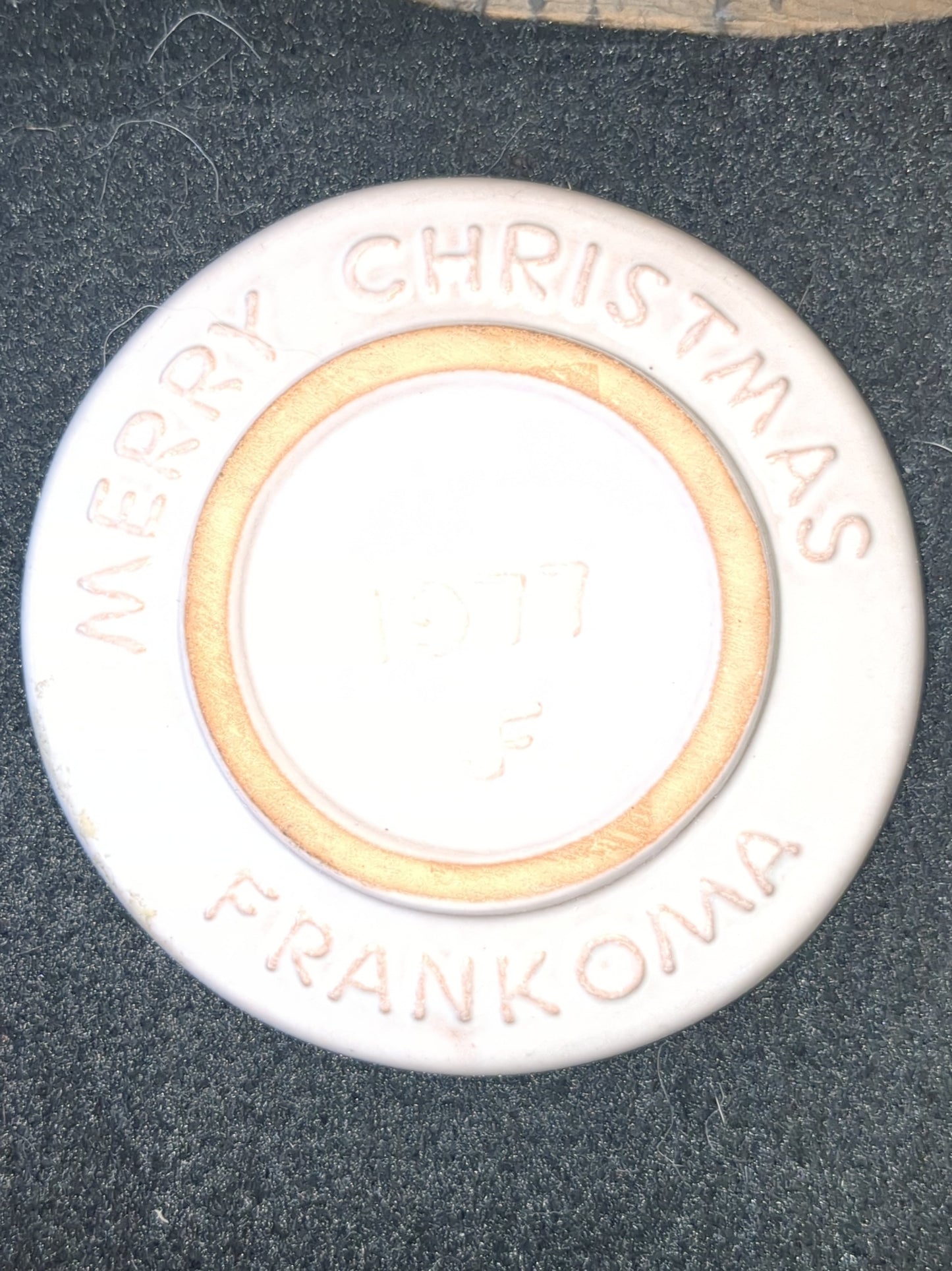 Vintage Frankoma ceramic Christmas card 1977