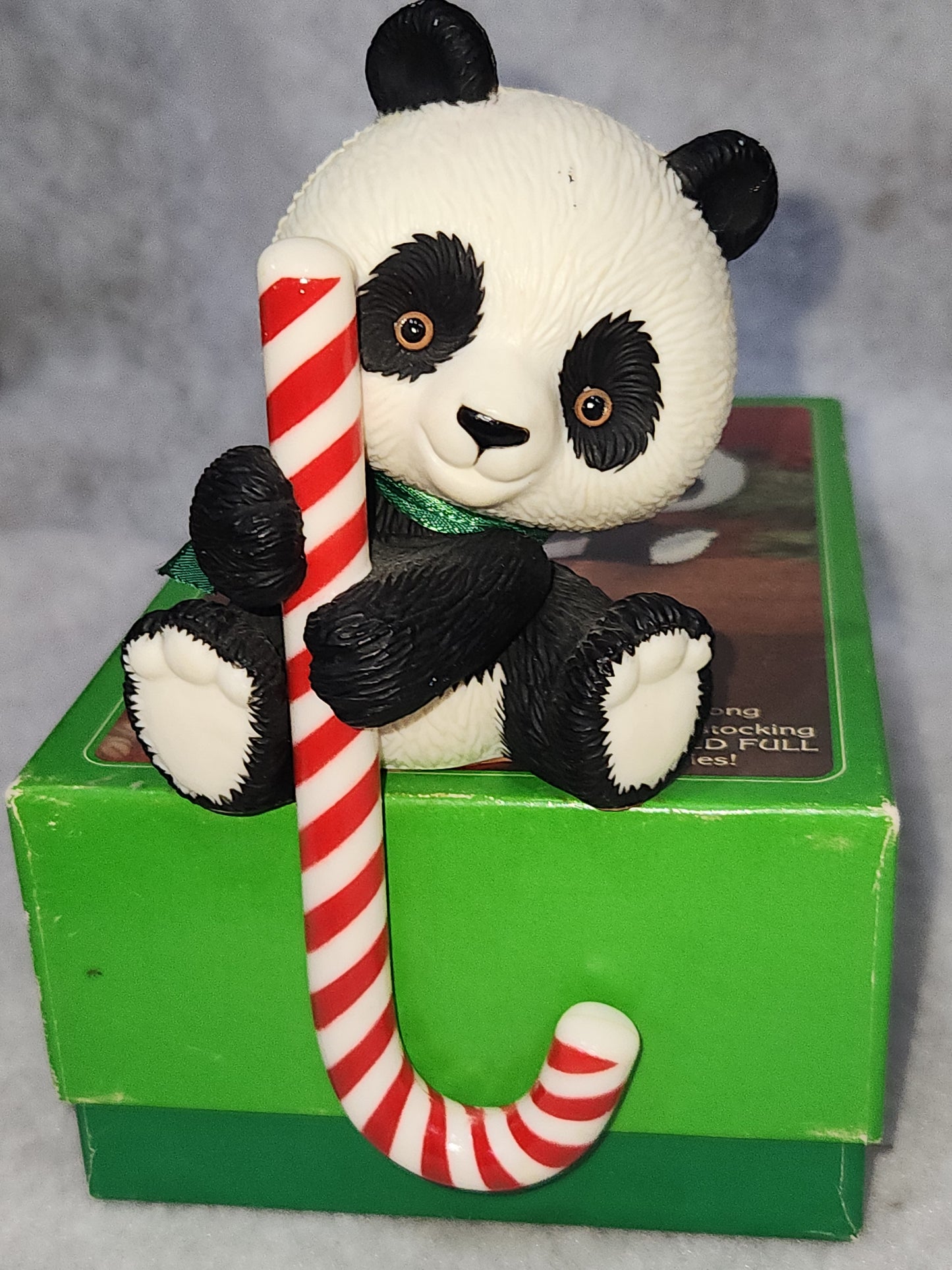 Vintage Hallmark Christmas Stocking Hanger Holder Panda Bear 1981 sh249