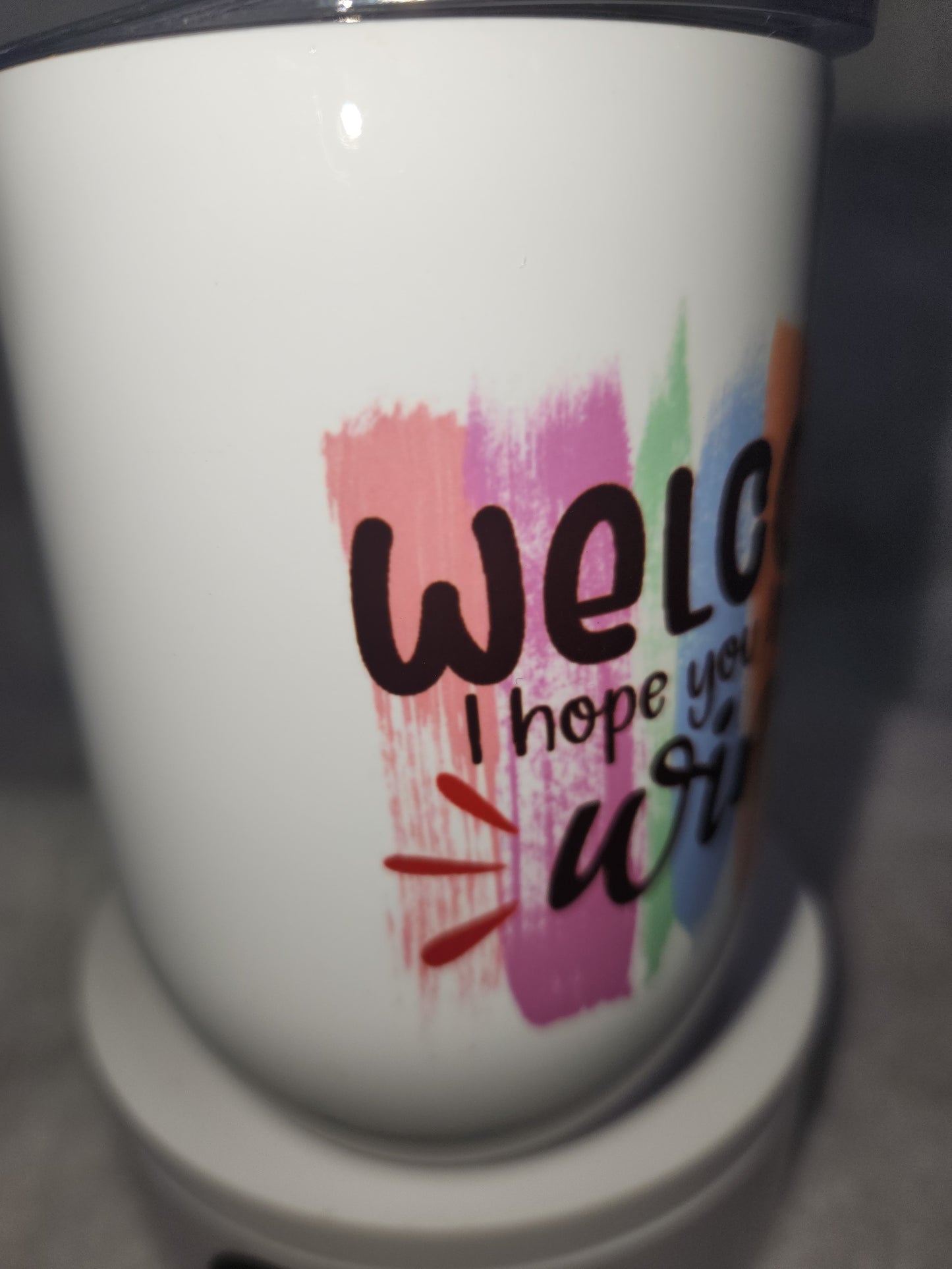12 Oz Insulated Stainless Steel Wine Glass Says Welcome I Hope You Brought Wine wt7