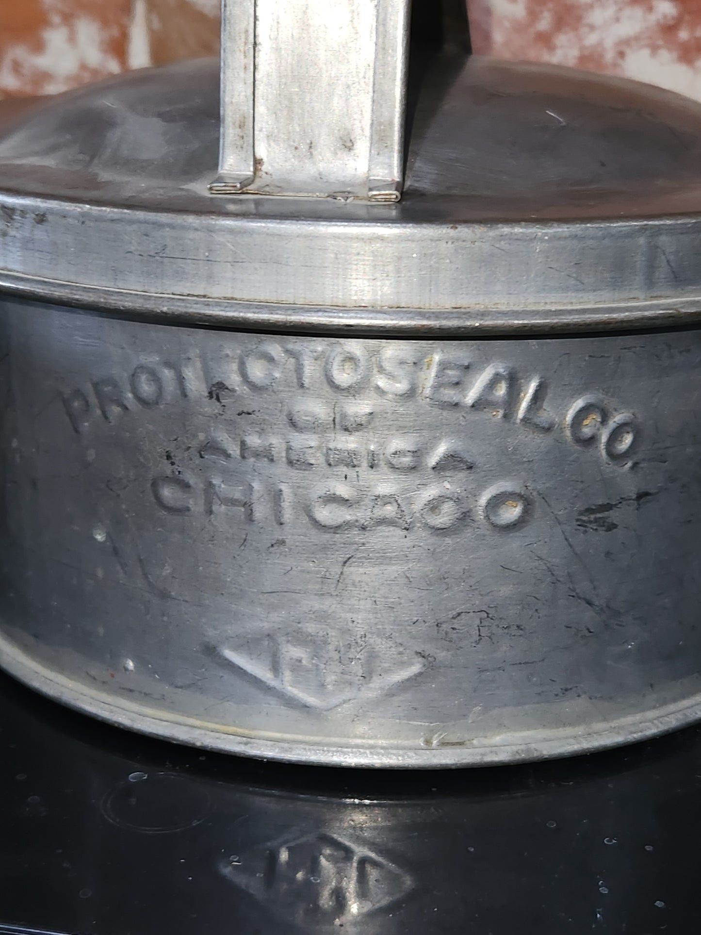 Antique Protectoseal co. of America Chicago Industrial round safety device great for steampunk decor. Ss601