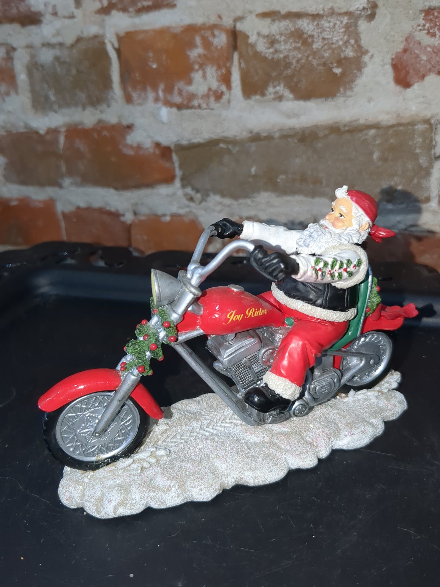 Christmas Limited Edition Rebel Without A Claus motorcycle Figurine "I'll Be Home for Christmas" by Hamilton r1
