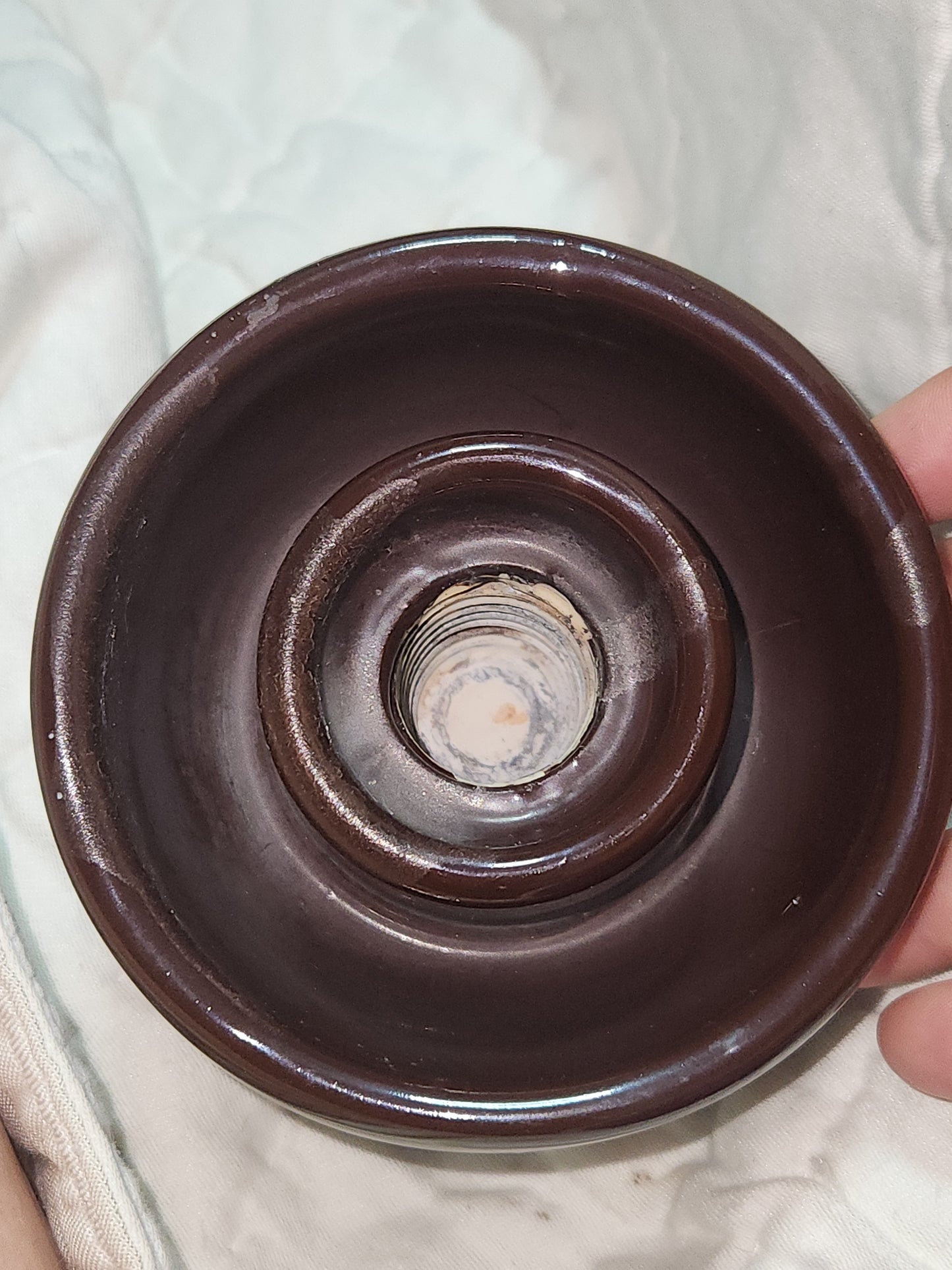 Vintage Victor Insulators Inc. Large Brown Drip Glaze High Voltage Ceramic Insulator insv1
