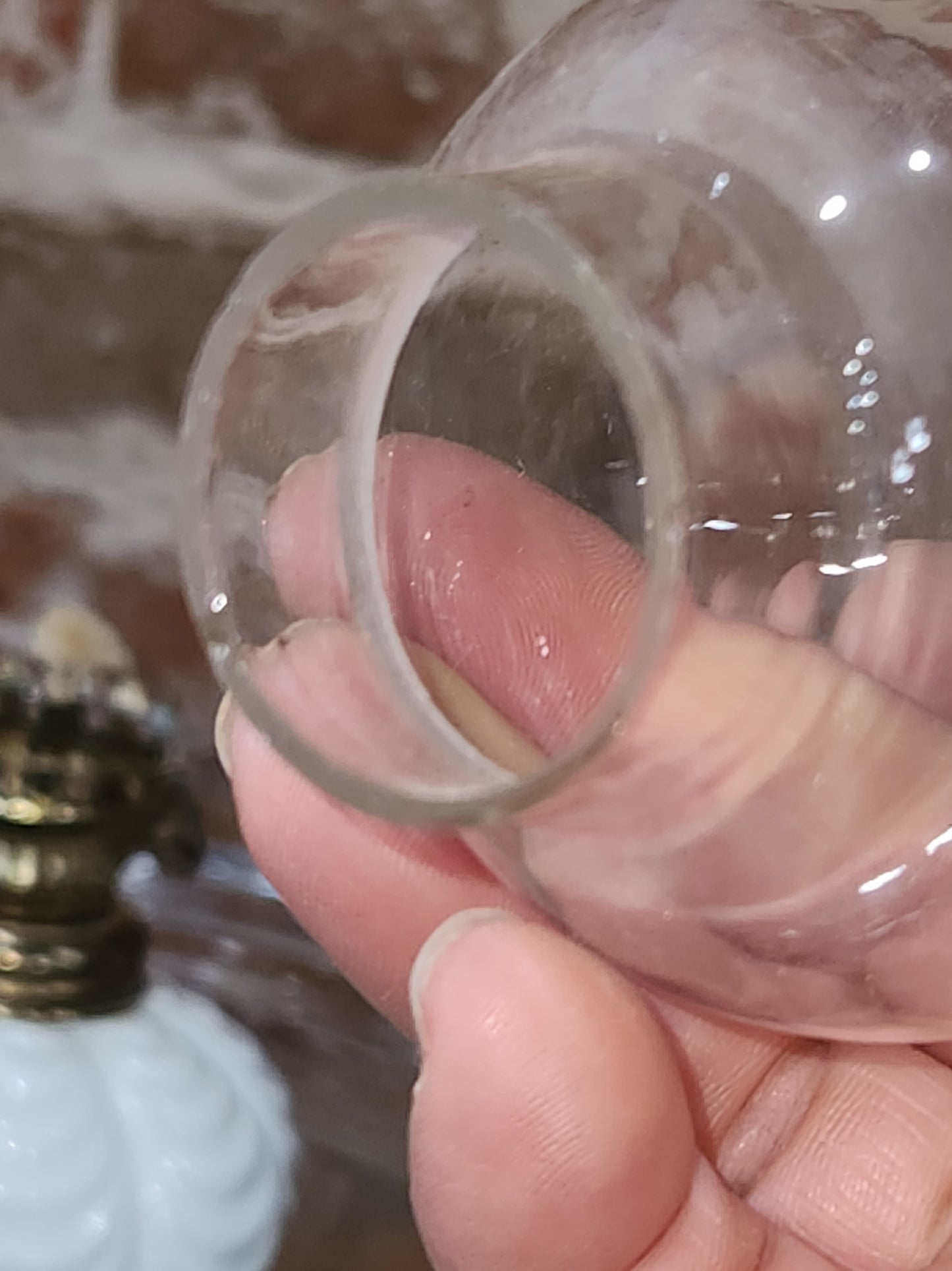 Vintage Milk Glass Swag or Drape Design Miniature Oil Lamp lamp7
