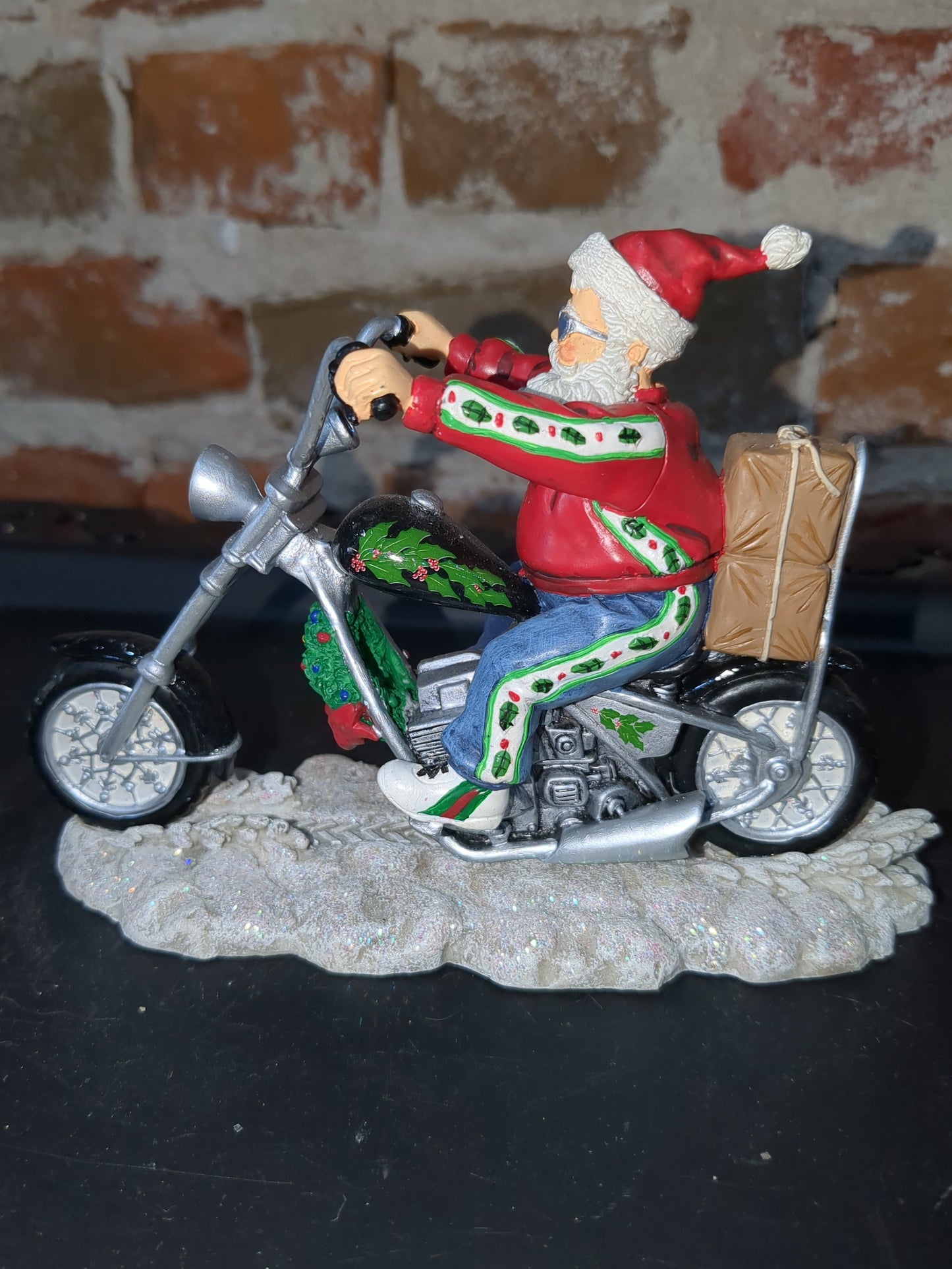 Christmas Limited Edition Rebel Without A Claus motorcycle Figurine "Revved Up for Christmas" by Hamilton r12