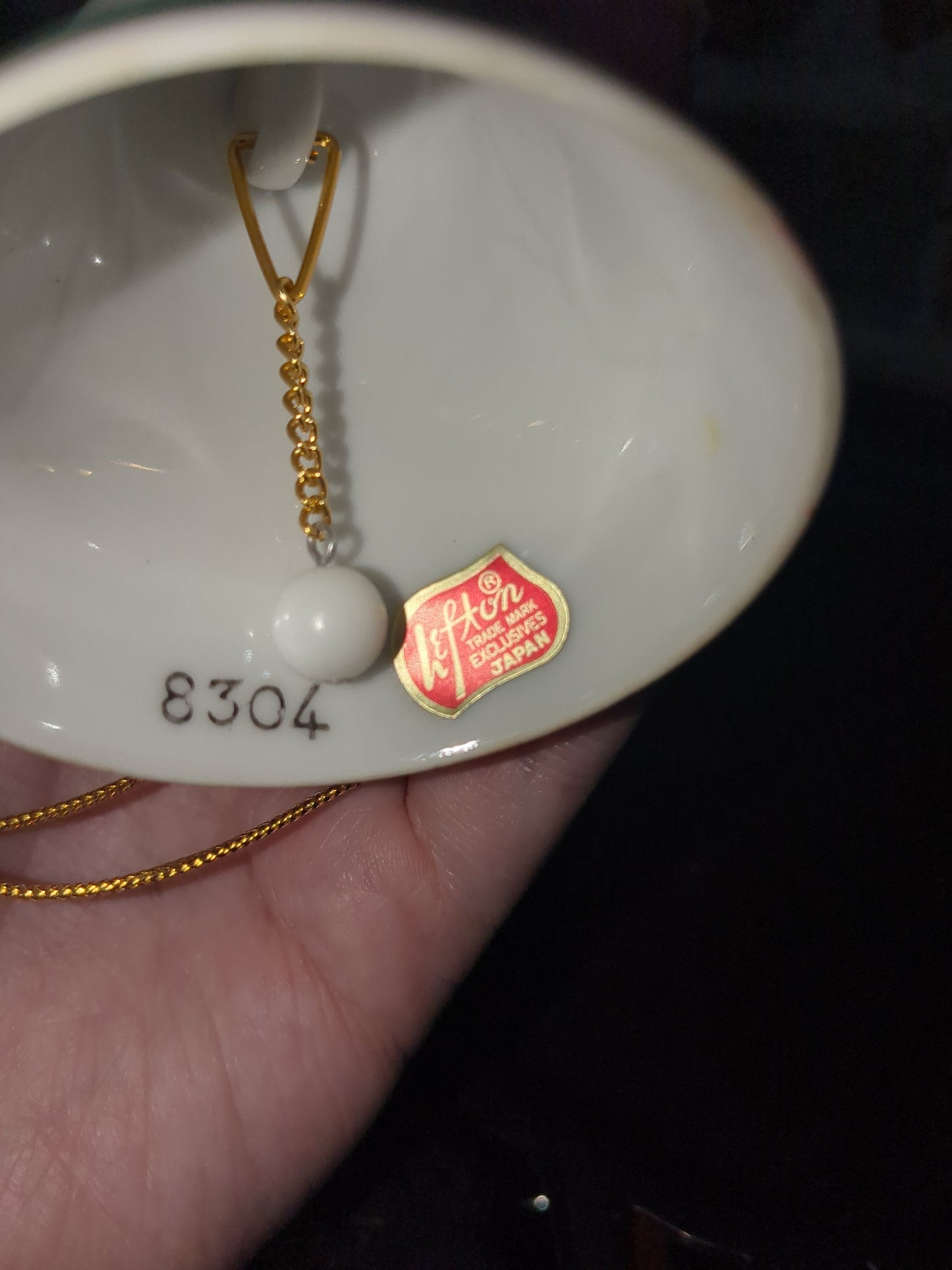 Vintage Lefton Christmas Bell Presents Under the Tree #08304 Porcelain Ornament Japan bell675