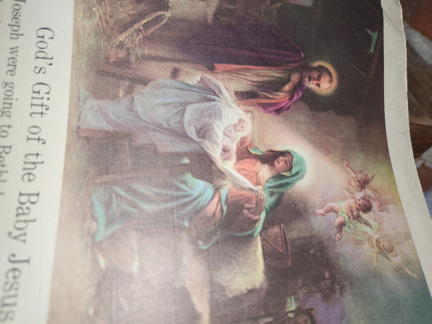 Vintage "The Story of Jesus" 2237 1939 Copyright Saalfield Publishing Co. USA Linen Large 12.5"