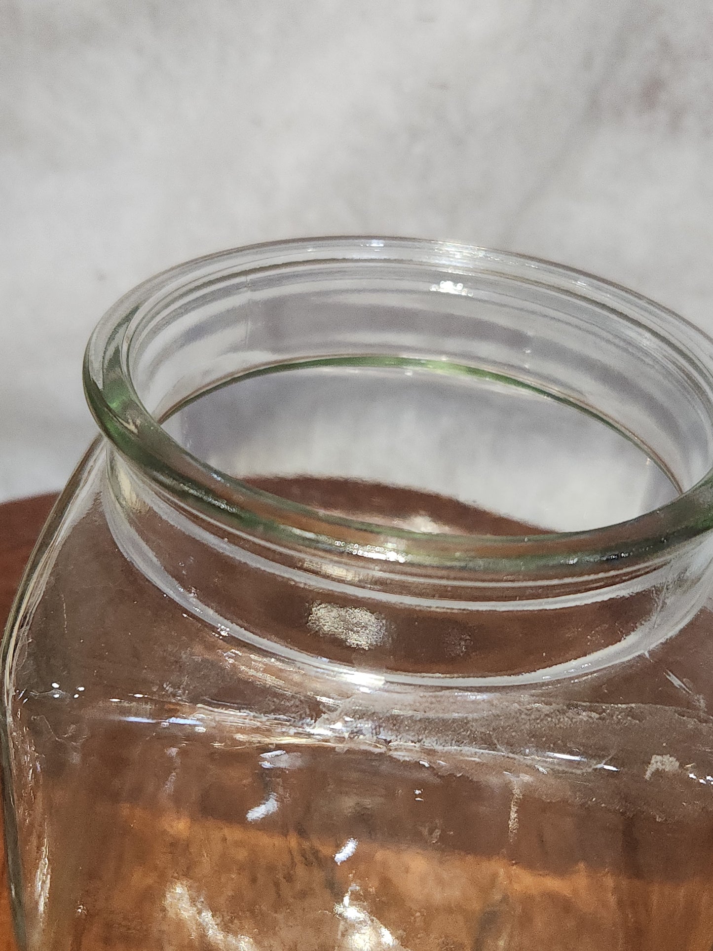 Vintage Clear Heavy Square Glass Canister Jar with Lid gl951