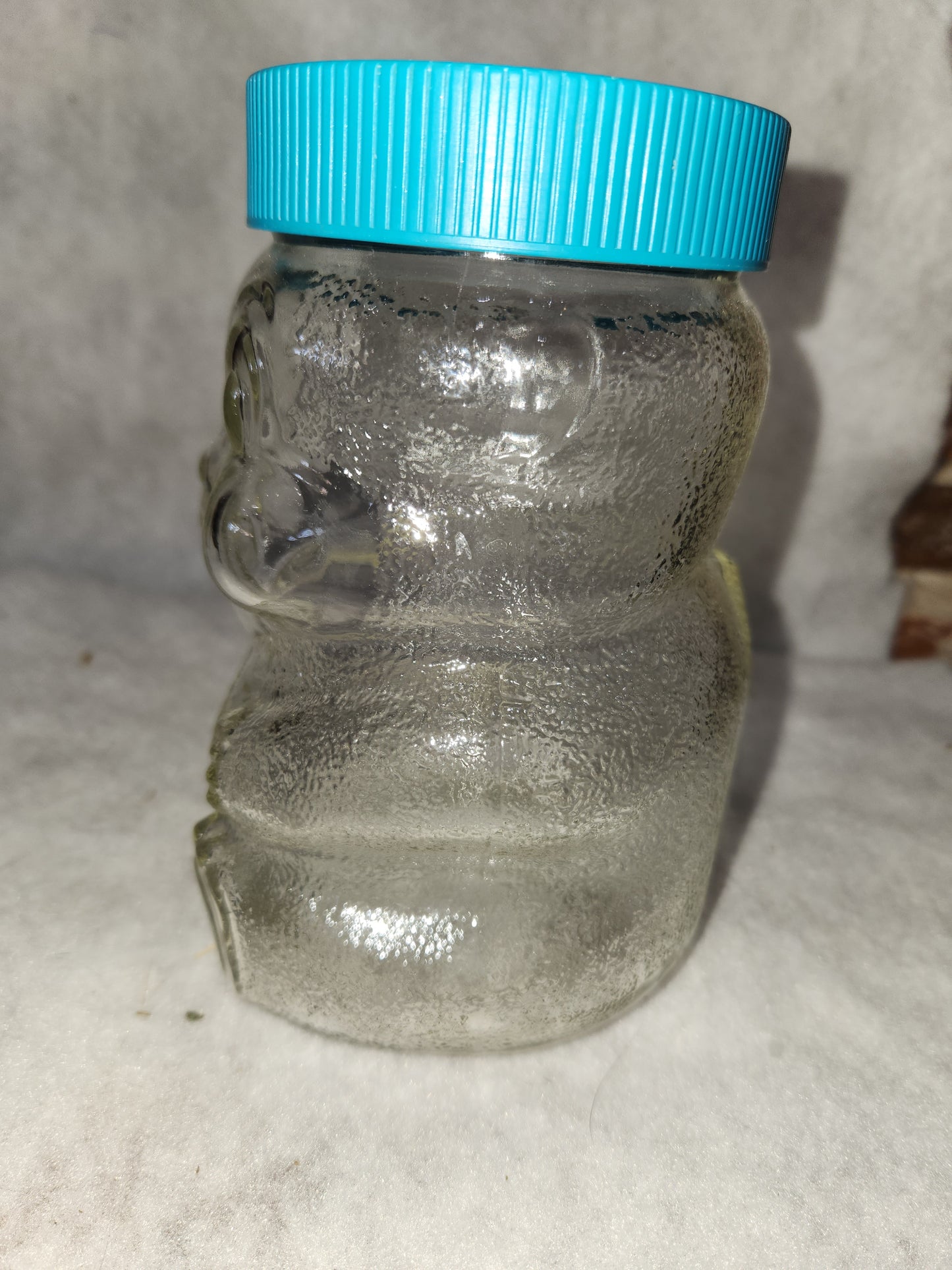 Vintage 1990 Skippy Peanut Butter- Beaver Glass Jar Bank- 100th Anniversary turquoise lid skj1