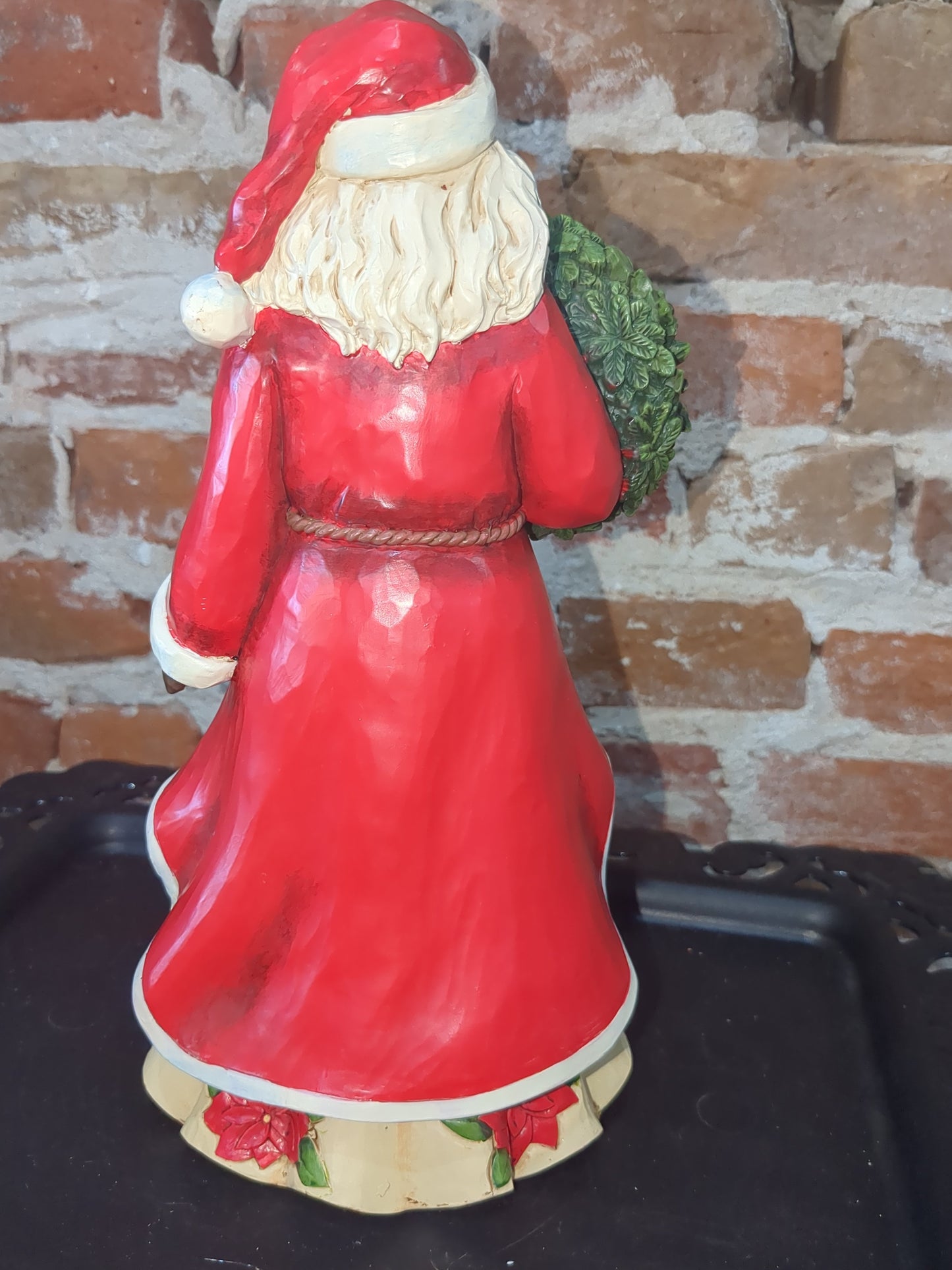 Jim Shore Heartwood Creek Flowering Festivity Santa, Poinsettia, Wreath S4046762r