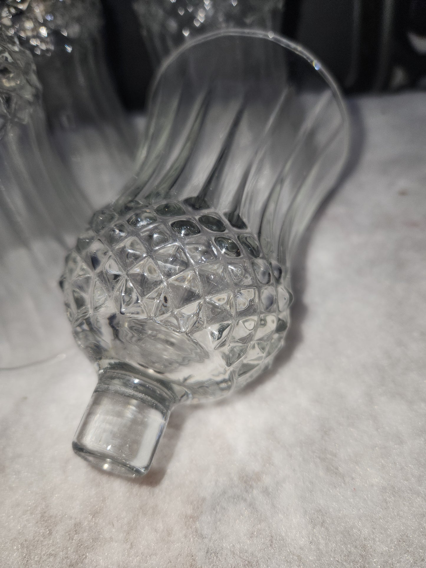 Vintage Home Interiors Diamond Crystal Glass Votive Cup Candle Holder Set of 4