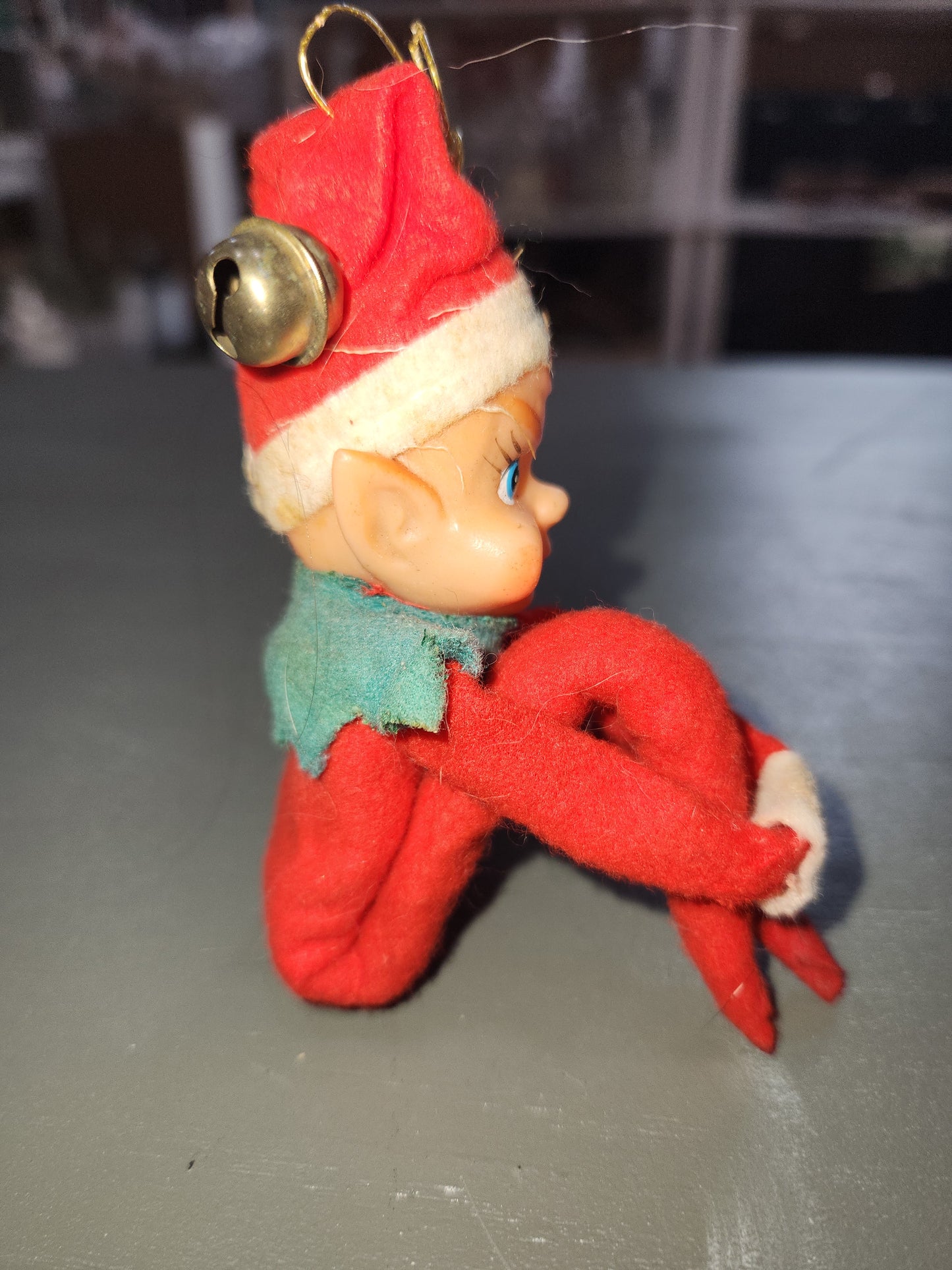 Vintage Rubber Face Knee Hugger Elf Pixie Mid Century Modern Christmas elf27