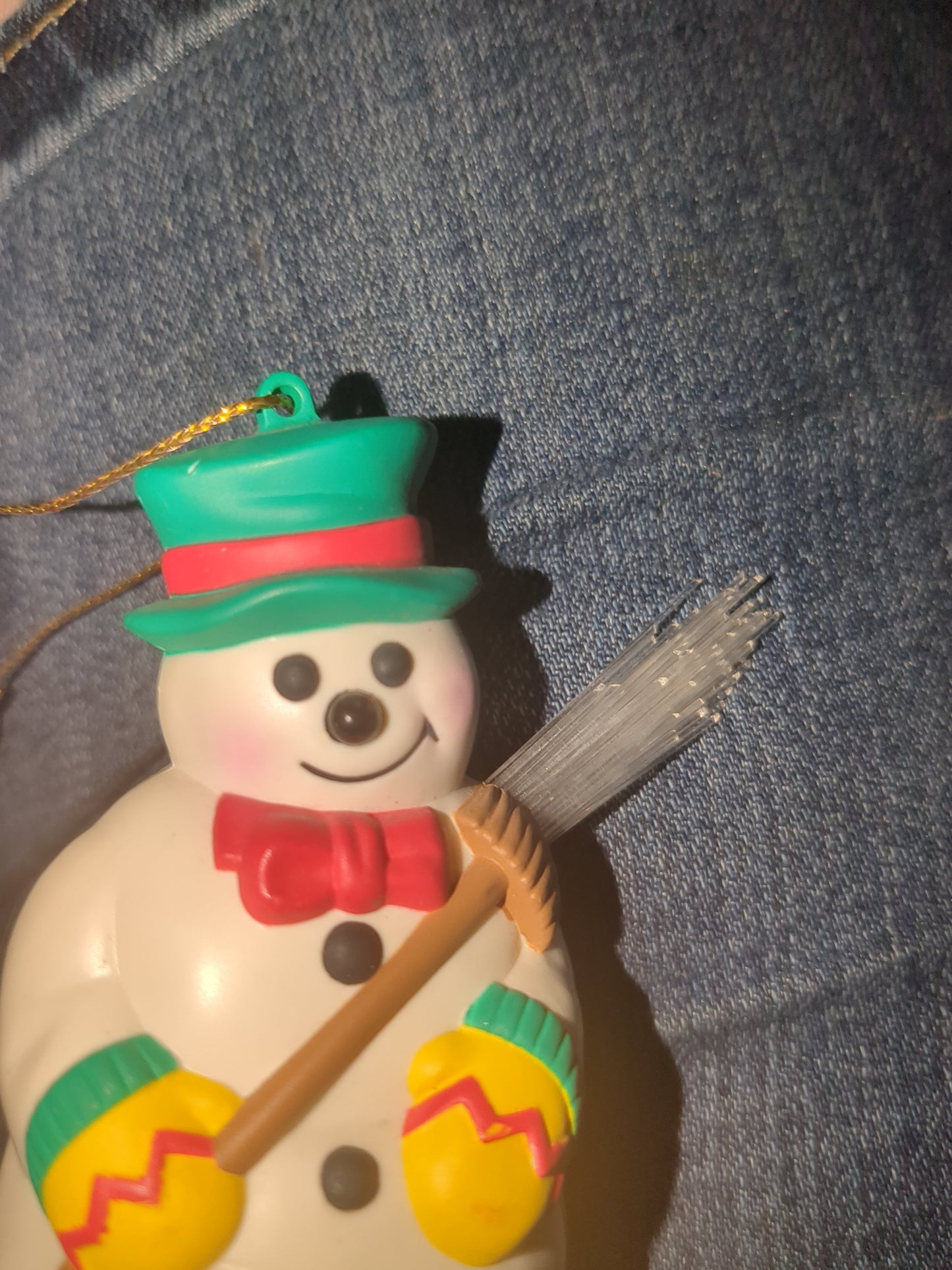 Vintage Avon Snowman Fiber Optic Light Up Ornament A1