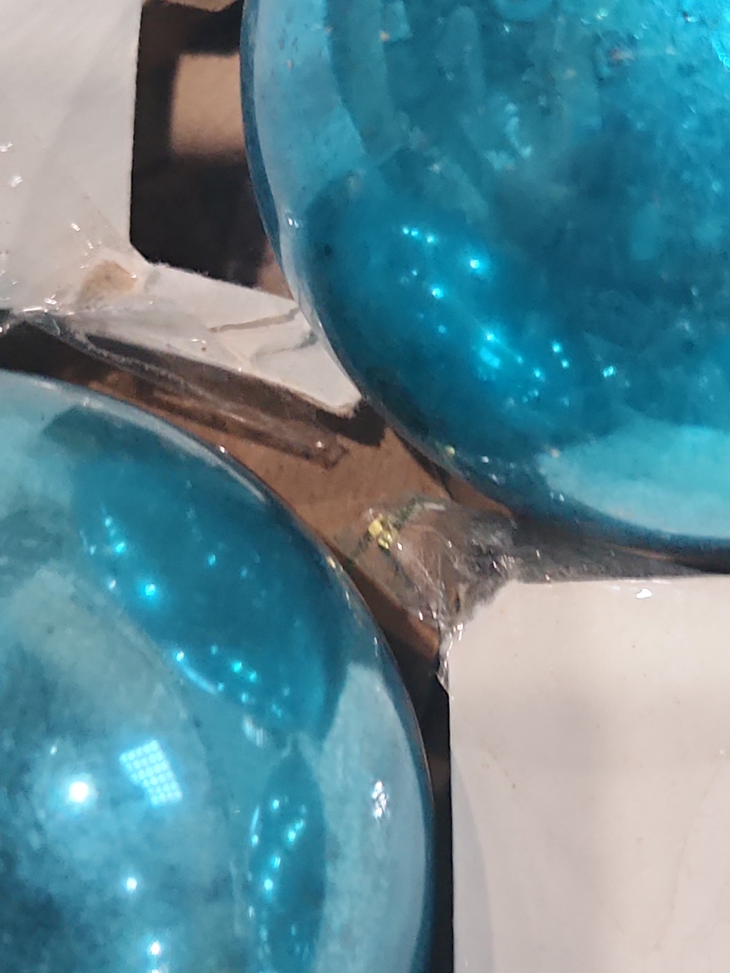 Box of Shiny Brite Brite turquoise ornament 2 1/2" bo68