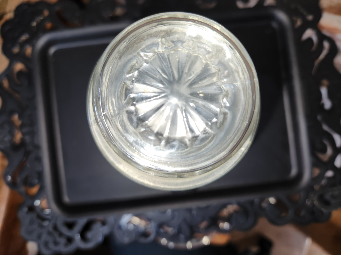 Antique Footed Hourglass Candy Jar Clear Glass Apothecary Style 9.25” H. Jar7
