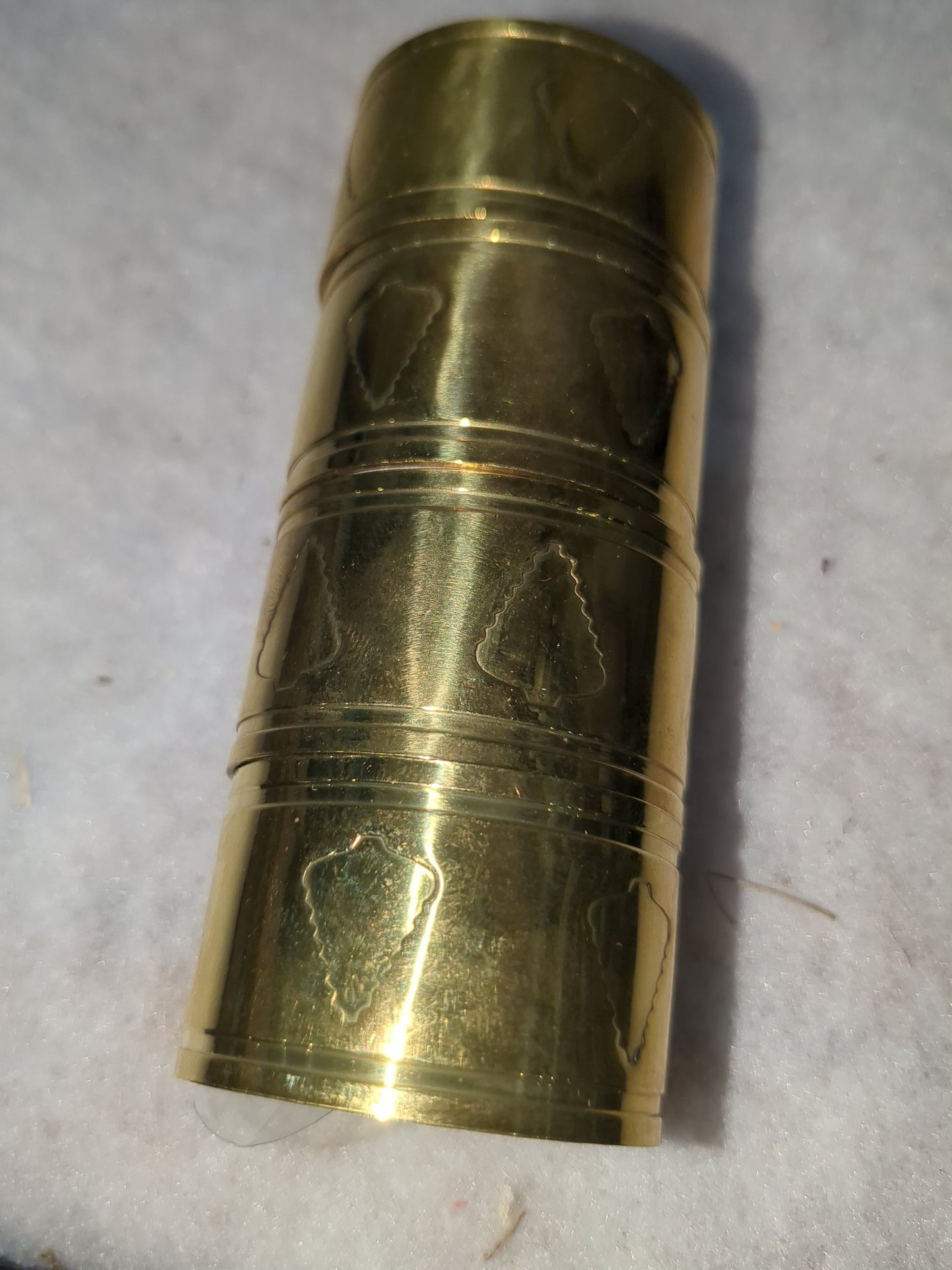 Vintage Scottish Plaid Set Of 4 Christmas Tree solid brass napkin rings br46