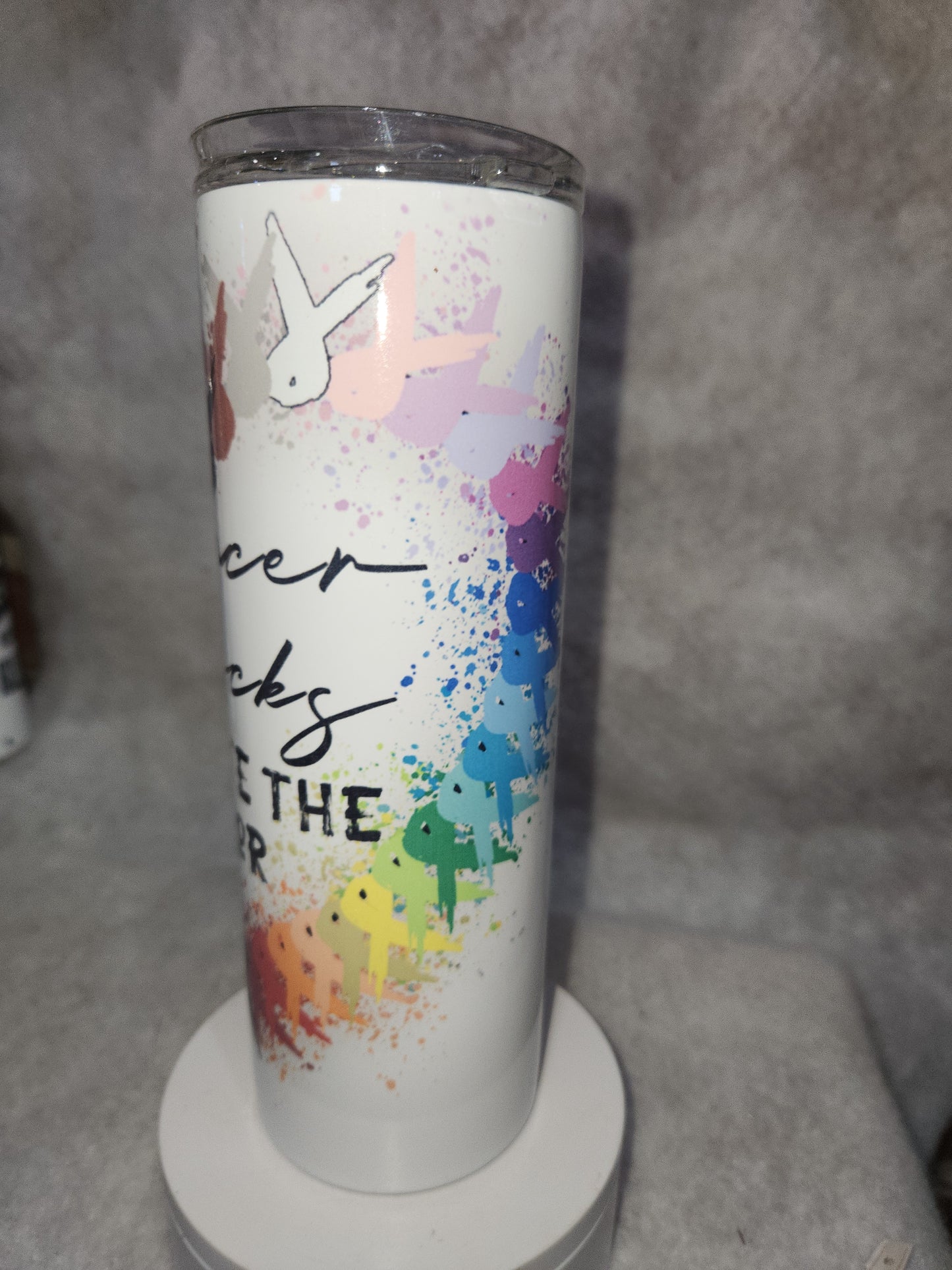20 oz insulated Stainless Steel Tumbler Cancer Sucks With Cancer Ribbons tcs1