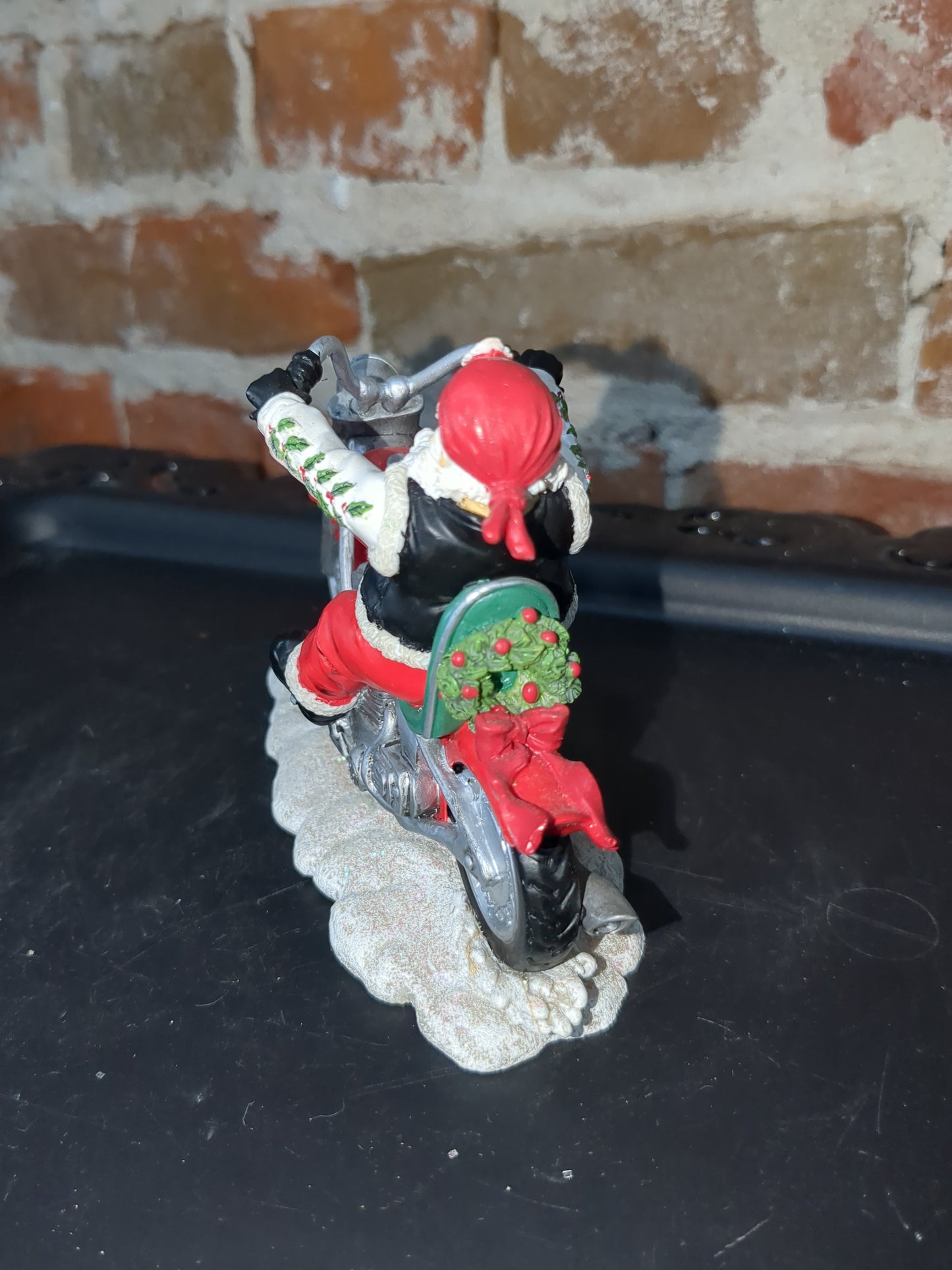 Christmas Limited Edition Rebel Without A Claus motorcycle Figurine "I'll Be Home for Christmas" by Hamilton r1