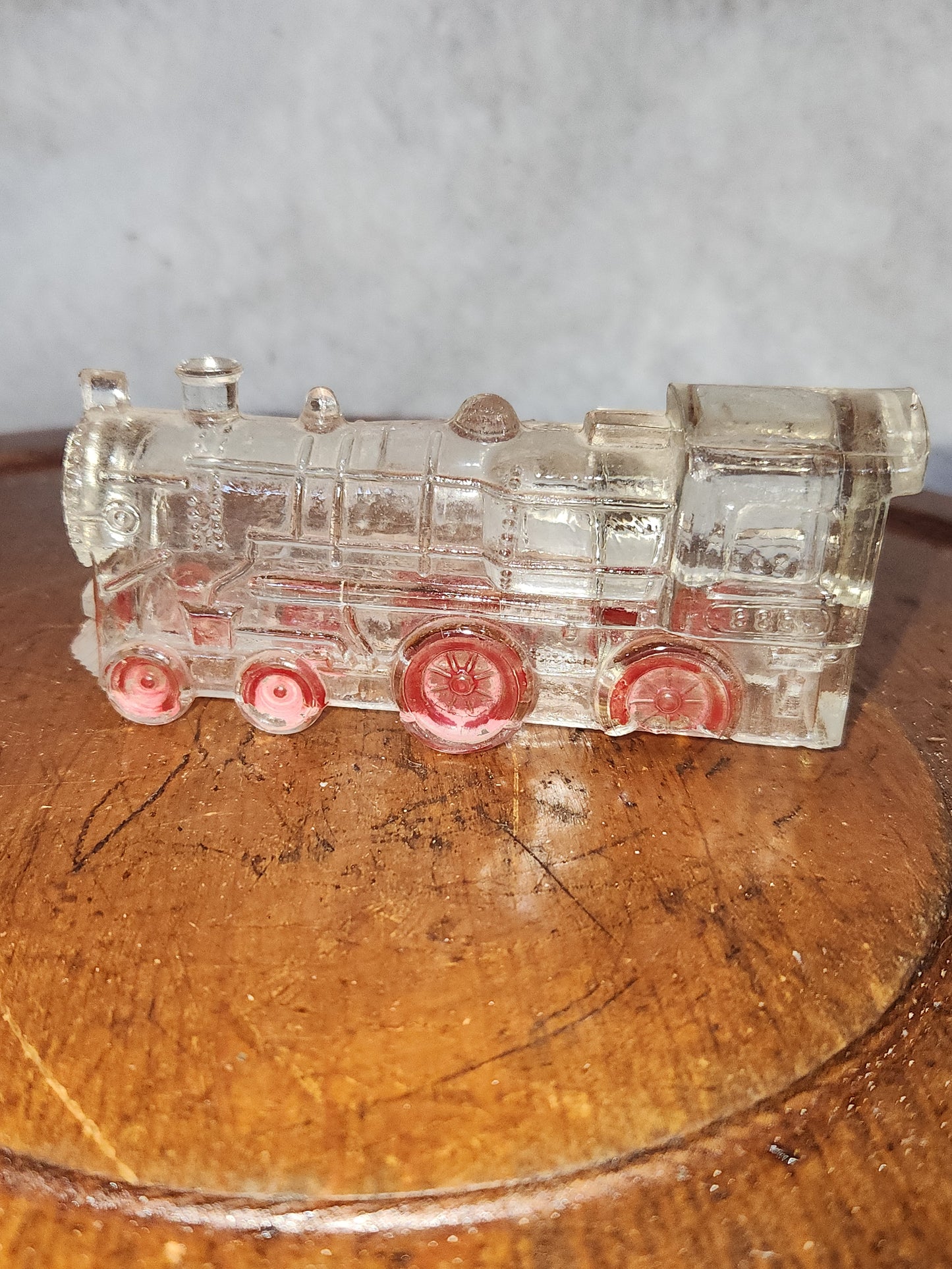 Vintage Antique Glass Locomotive Engine Candy Container Train Red Wheels V.G. & Co candy5