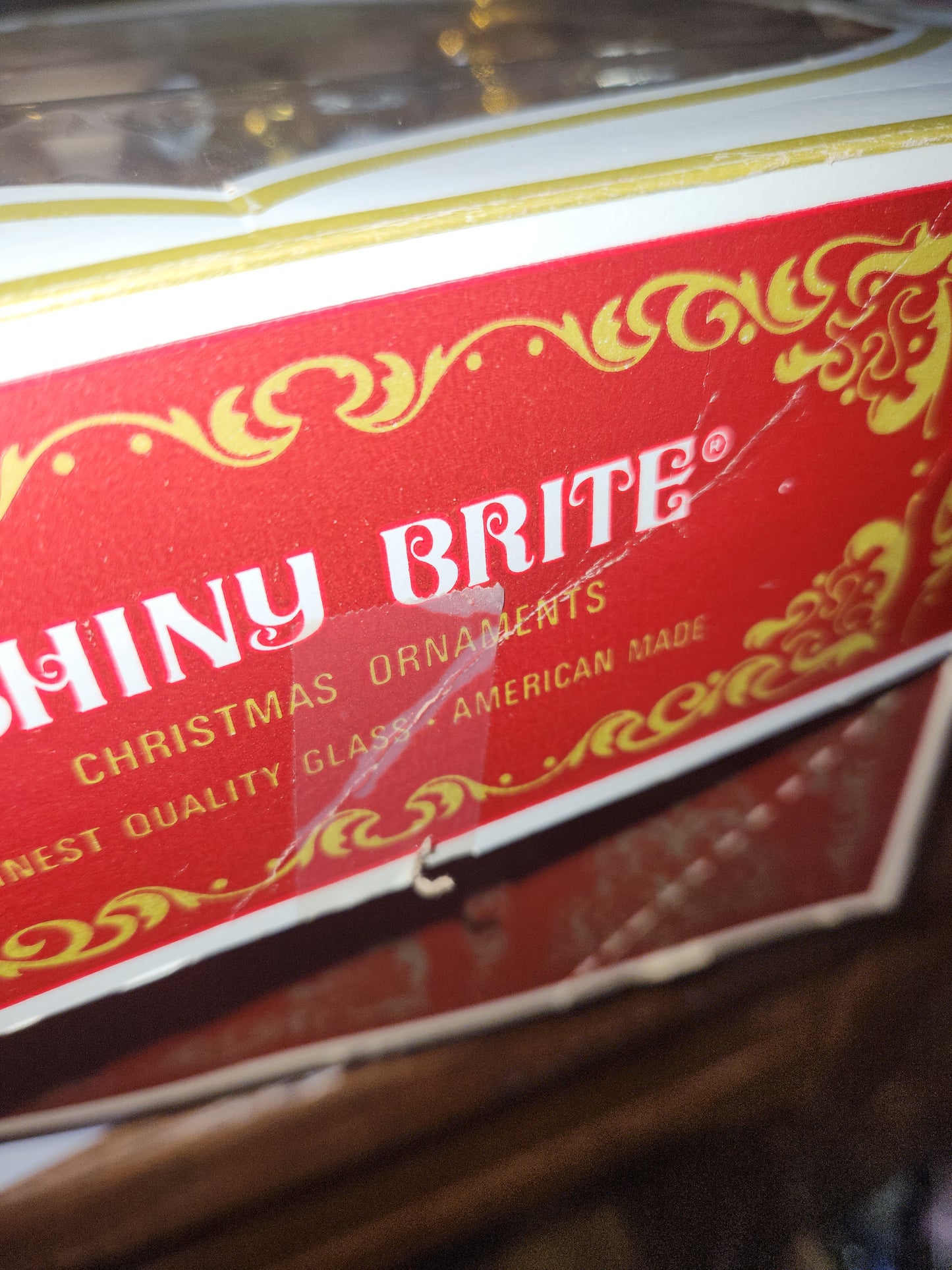 Box of Shiny Brite gold ornament 2 1/4" bo21