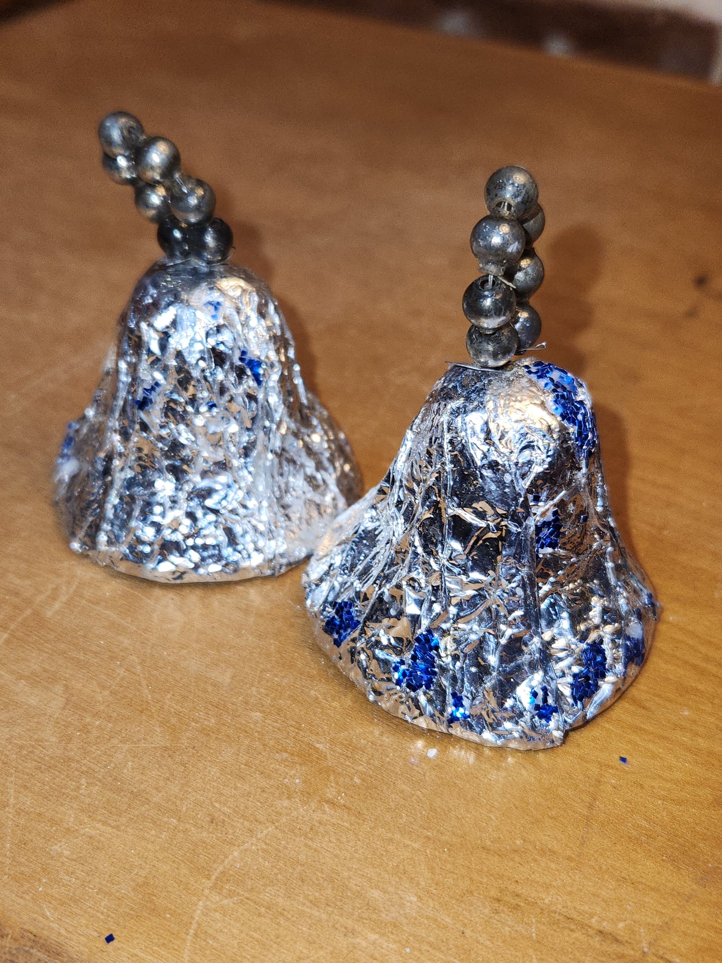Vintage Foil Paper Mache Bell Christmas Ornaments