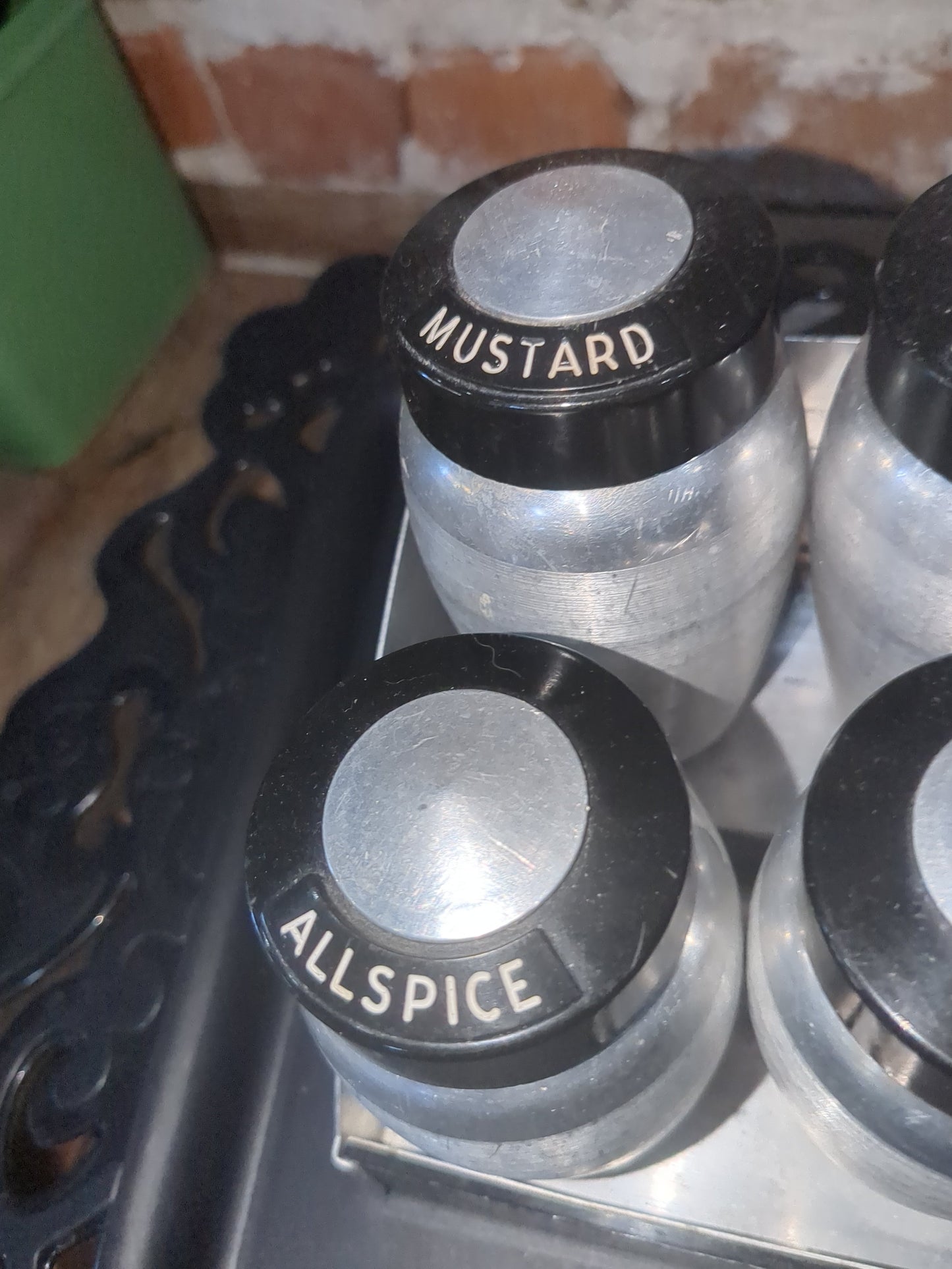Kromex Vintage Aluminum Spice Set With Rare Flour And Sugar Shakers alum110
