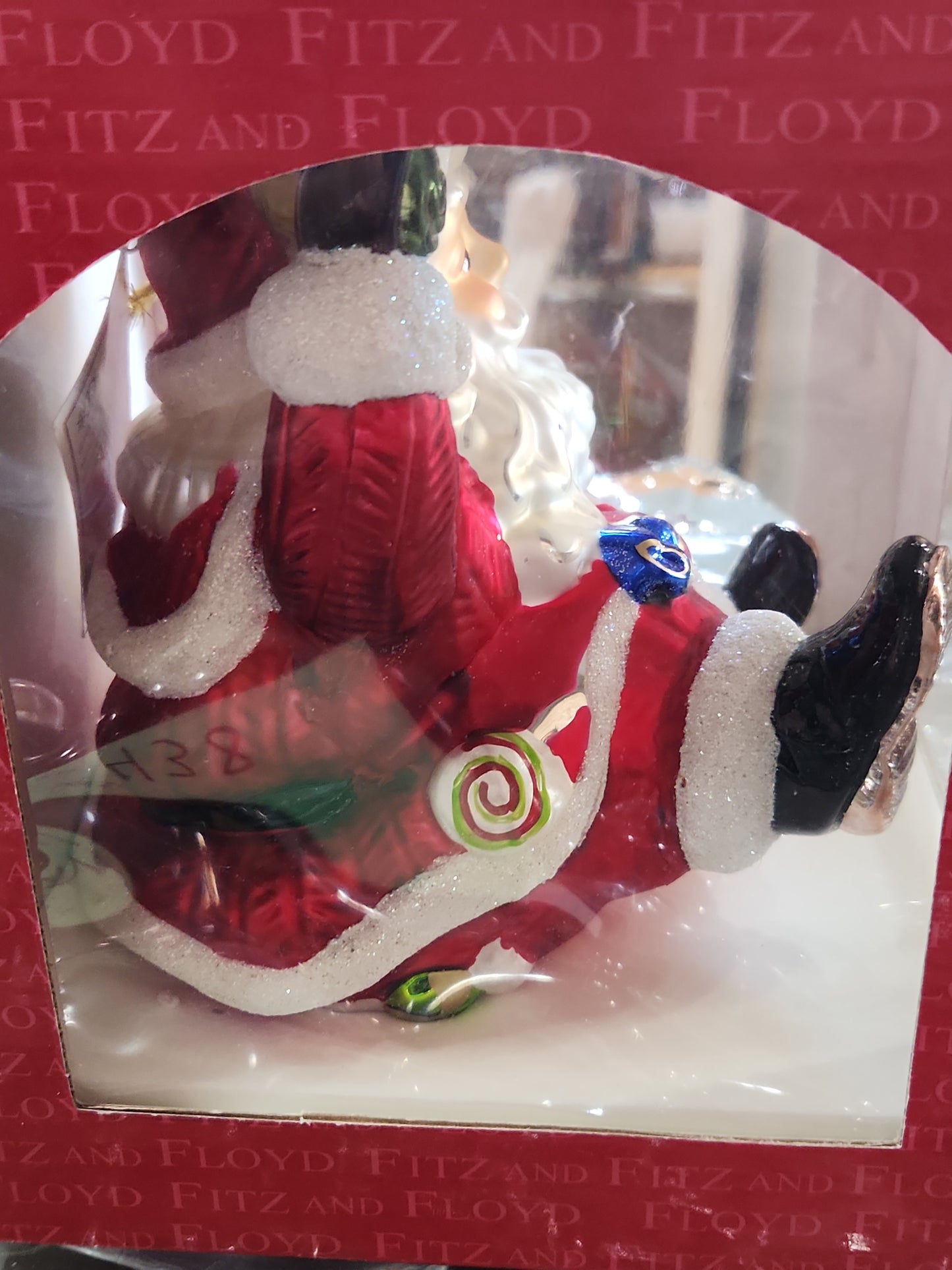 Fitz & Floyd Classics Mercury Glass Santa Ornament Christmas Sugarplum orn543