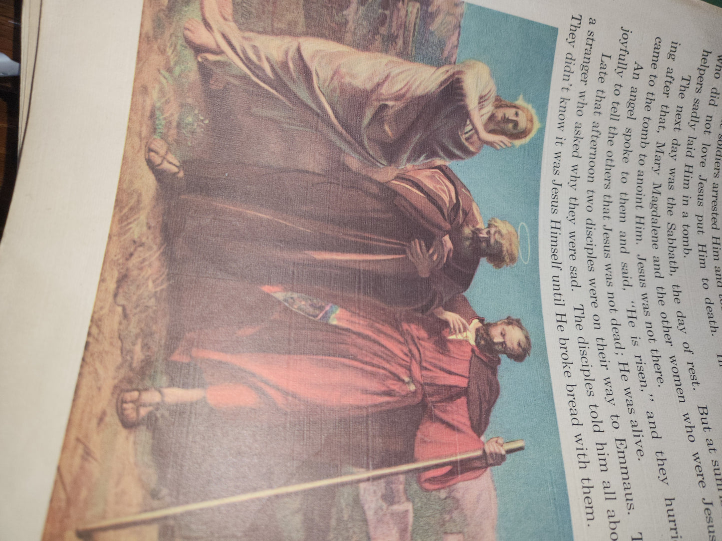 Vintage "The Story of Jesus" 2237 1939 Copyright Saalfield Publishing Co. USA Linen Large 12.5"