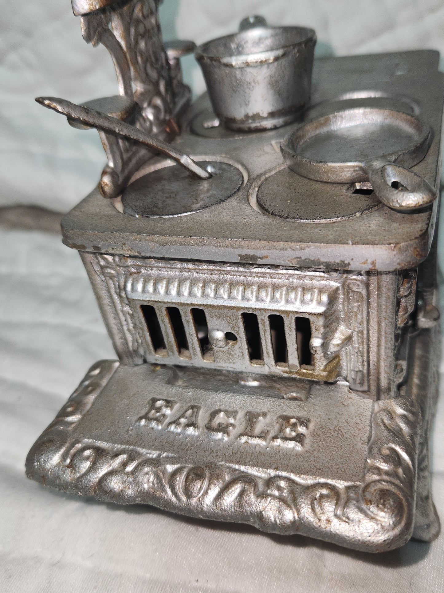 Antique Eagle Cast Iron Wood Burning Stove Salesmans Sample ci76