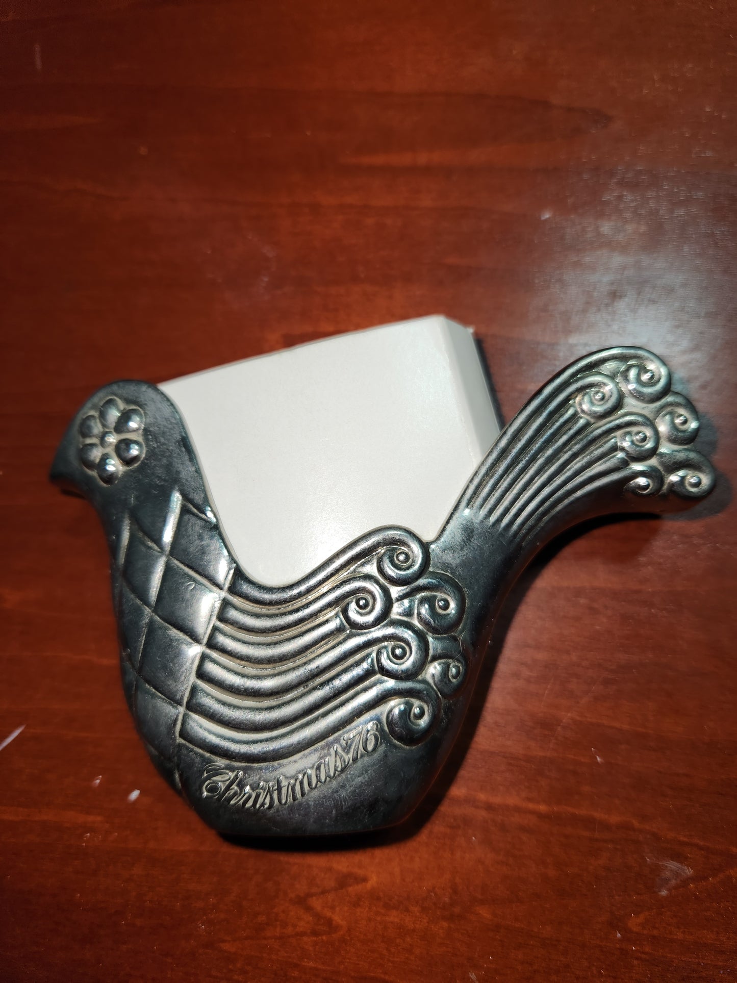 Vintage 1976 Avon Birds Of Paradise Cologne Silver Dove Ornament NOS av678