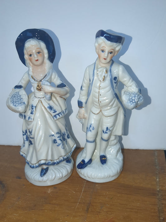 KPM Collectible Porcelain Lady & Man Figurine  6 1/2" High