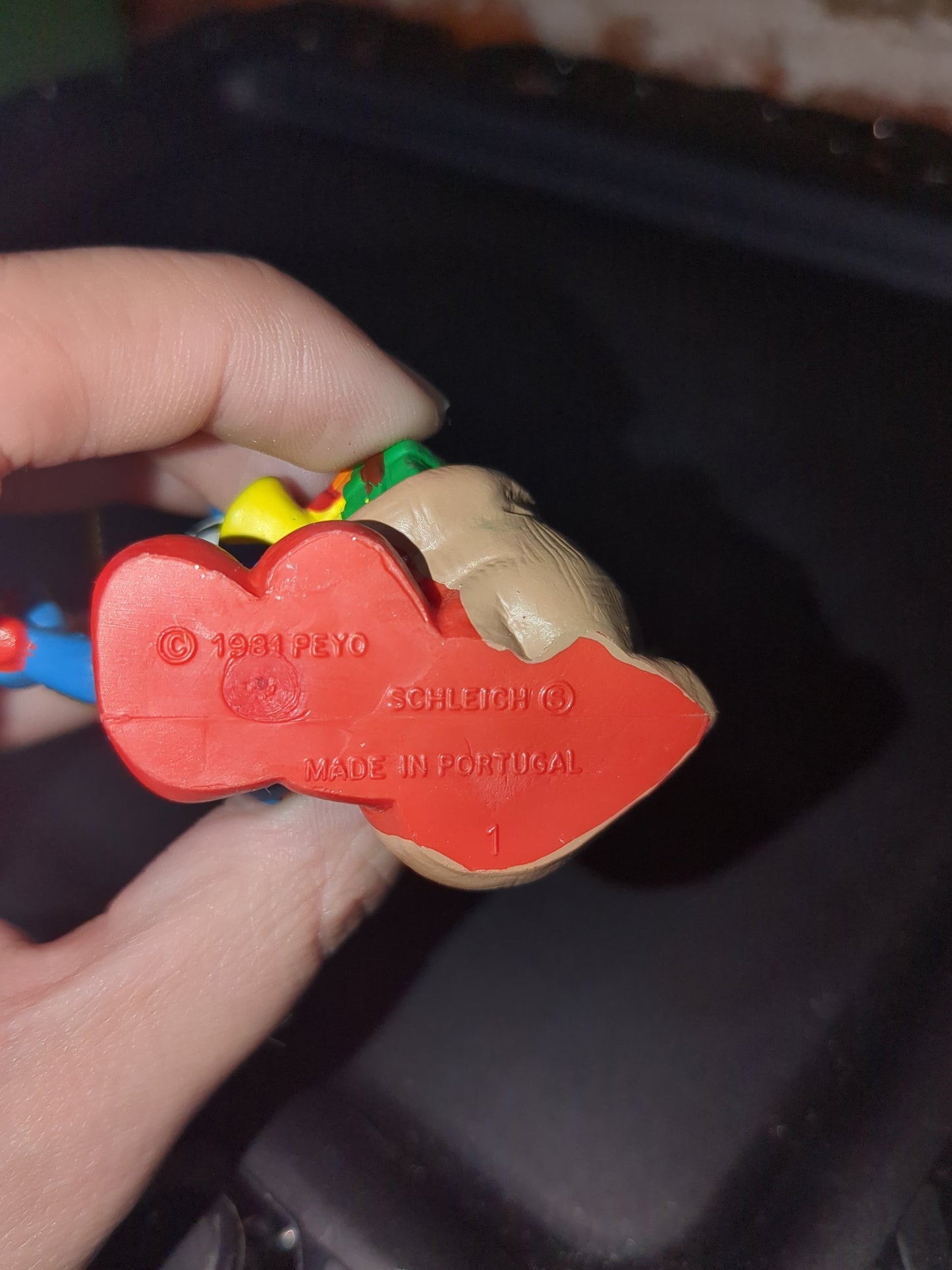 Smurfs 51903 Christmas Ornament Schleich Peyo Papa Smurf Santa Sack & Hat 1981 o678