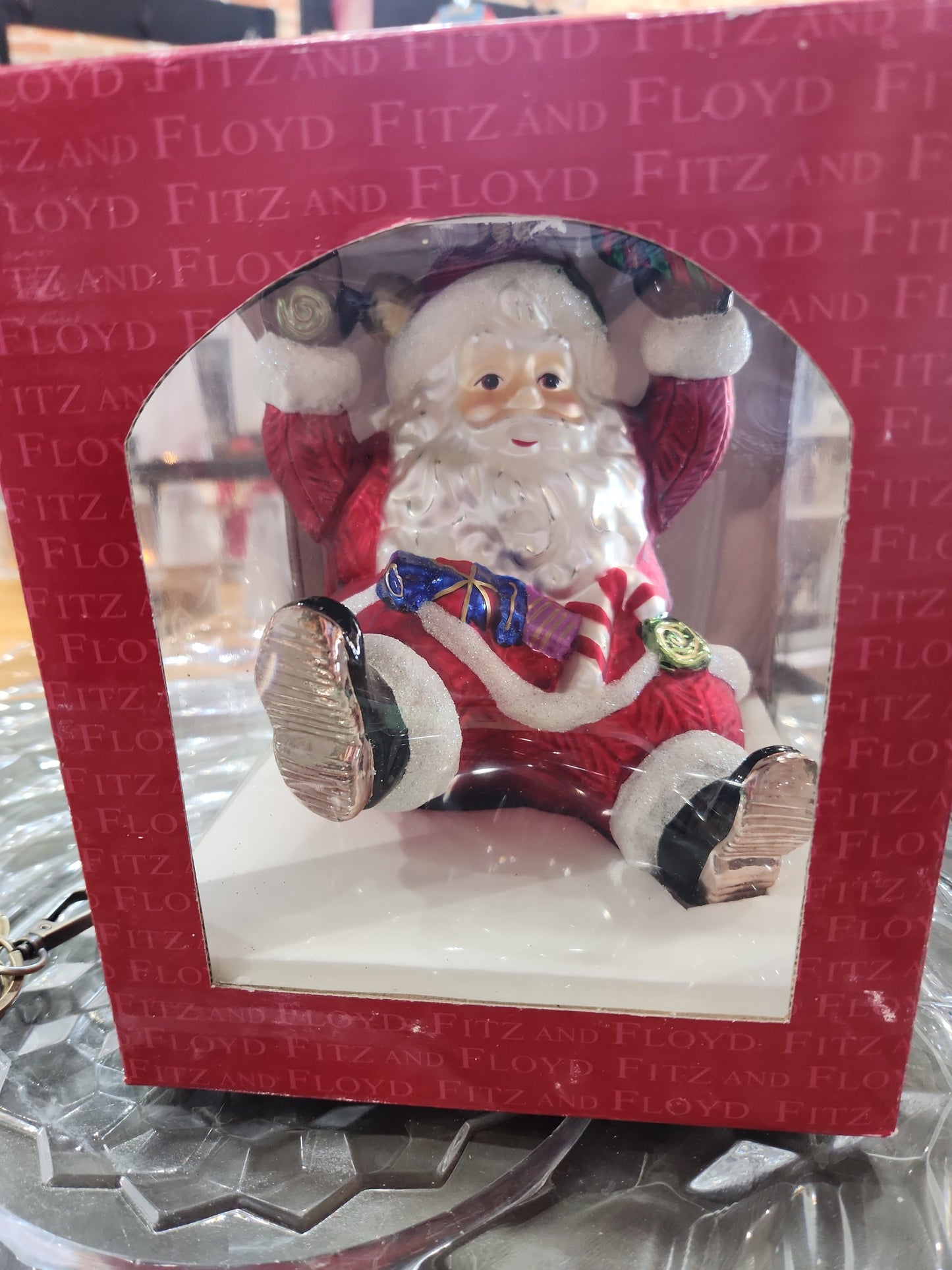 Fitz & Floyd Classics Mercury Glass Santa Ornament Christmas Sugarplum orn543